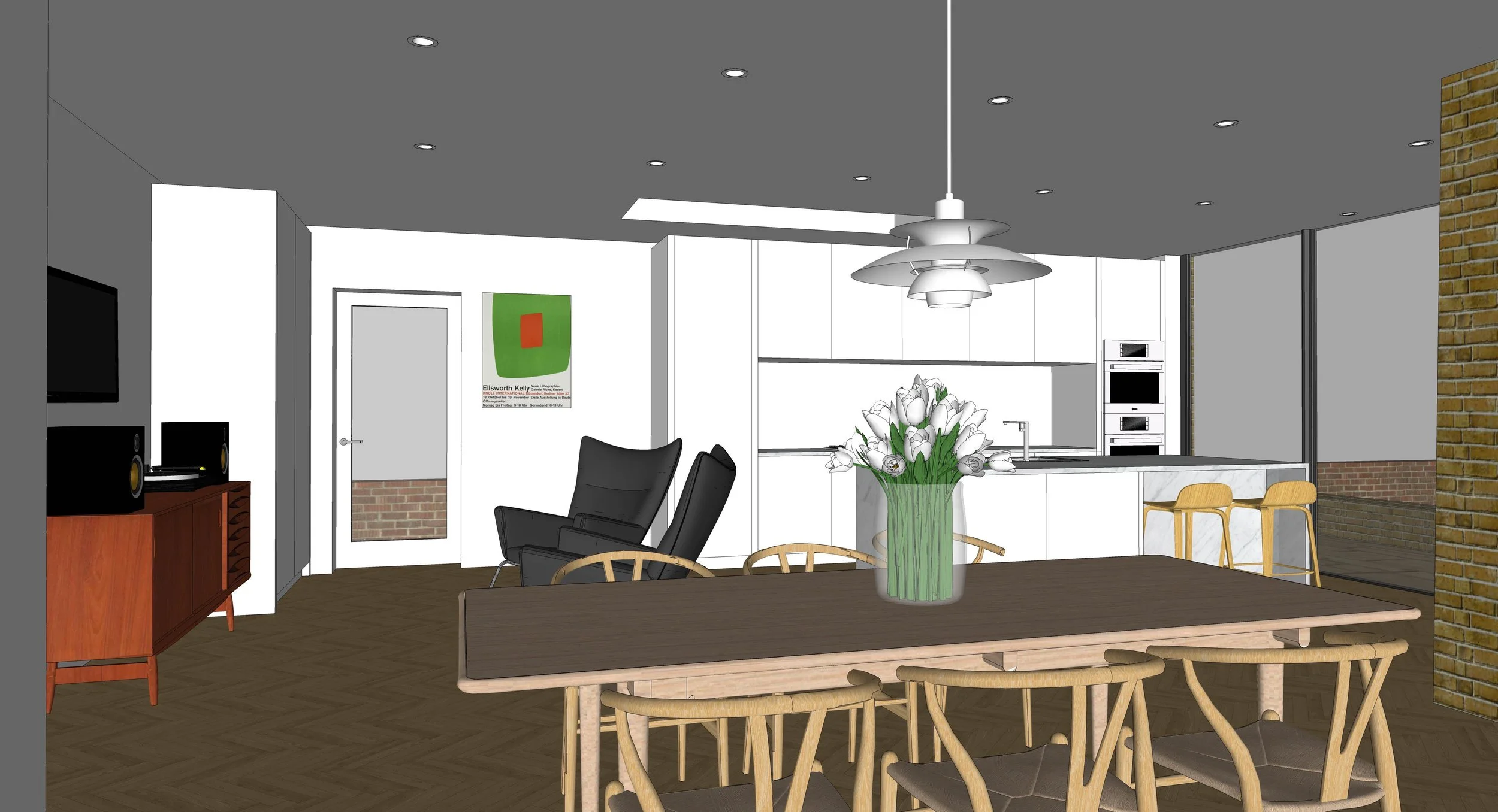 3D view to kitchen
