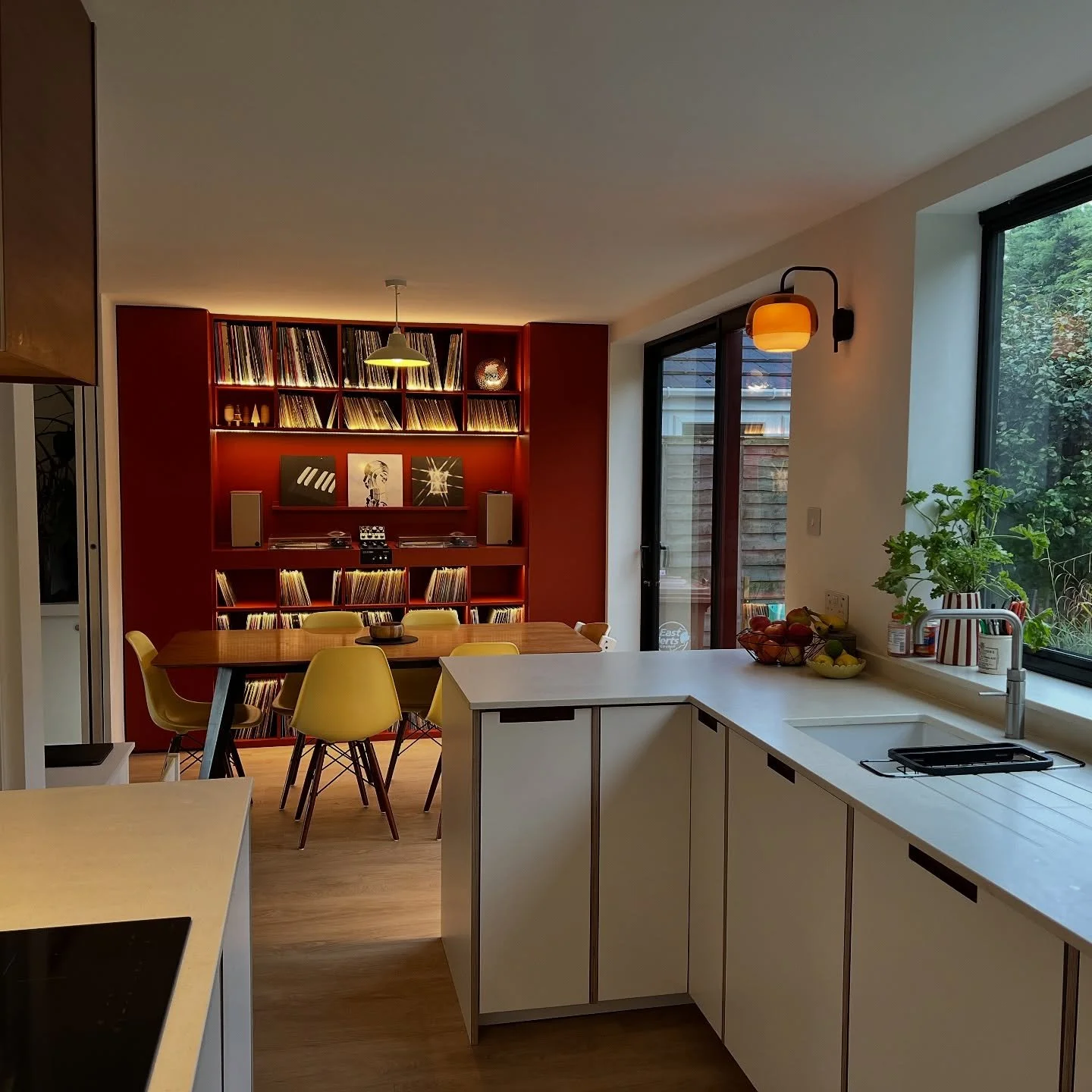 MID CENTURY COSY HOME, BENGEO
____________________________________

This project started initially as a much more involved front and rear extension and whole house refurb project that also included window changes and a brand new heating system. Plann