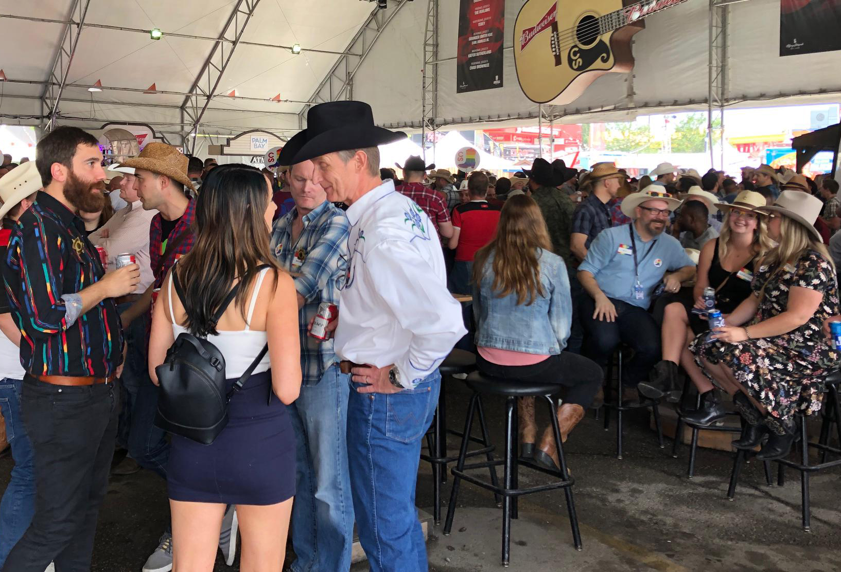 I met a lot of people at the Stampede Pride Day. That tent was full!