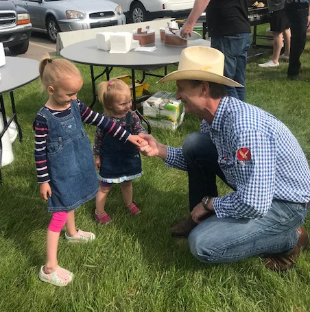 The best part of campaigning! Usually, one voter at a time -- but in Rutland Park, sometimes two future voters at once!