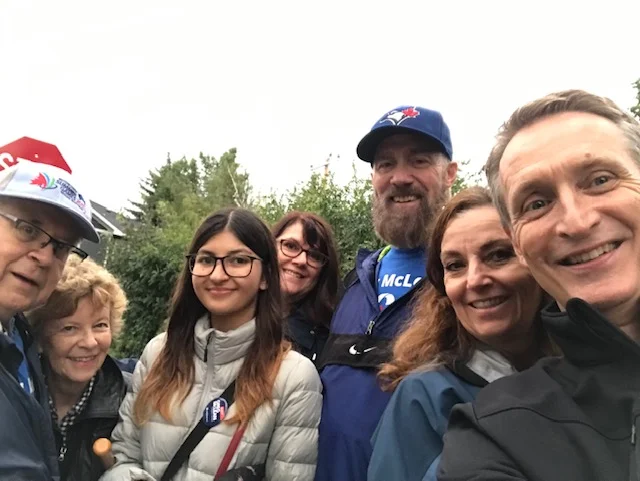 The team was going up the hills of Elbow Park on August 12 -- and the support at the doors was worth the work in the rain. Yesterday was the 70-day countdown to hitting every door in Calgary Centre! PS - doorknocking is great exercise. Come join us!