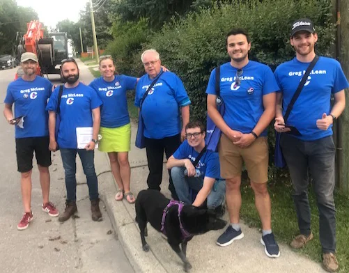 It was a plus-30 evening last night (Aug 21) but the team was undeterred as they headed out to meet folks in North Glenmore Park. You can see we are once again seeking the canine vote! Lots and lots of dog-parents in Calgary Centre!
