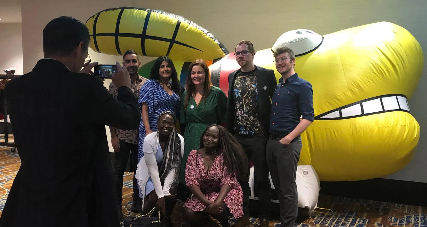 On the other side of the camera! We were accompanied to the Camp Fyrefly fundraiser by Alberta Health Minister Tyler Shandro whose constituency overlaps with Calgary Centre.