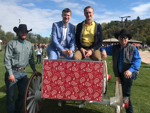 I had a busy weekend. Campaign activities are gearing up fast. These pics from the Enmax breakfast on Saturday morning, Sept 21. That's Councillor Jeromy Farkas riding alongside me.
