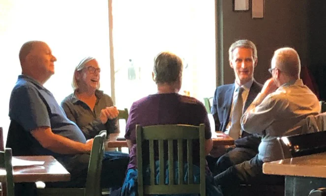 After the All-Candidates' Debate on Sunday afternoon, I relaxed with some constituents in Victoria Park.