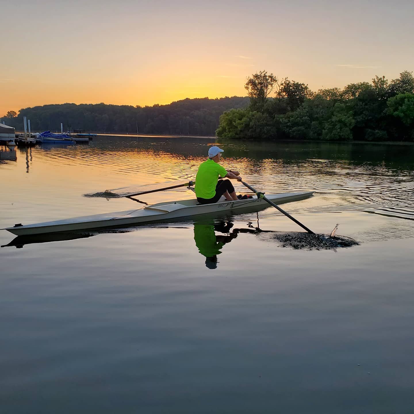 Coaching at dawn... Lovely in the summer. #sunrise #singlescull #coachlife #beattheheat #nofiltersneeded