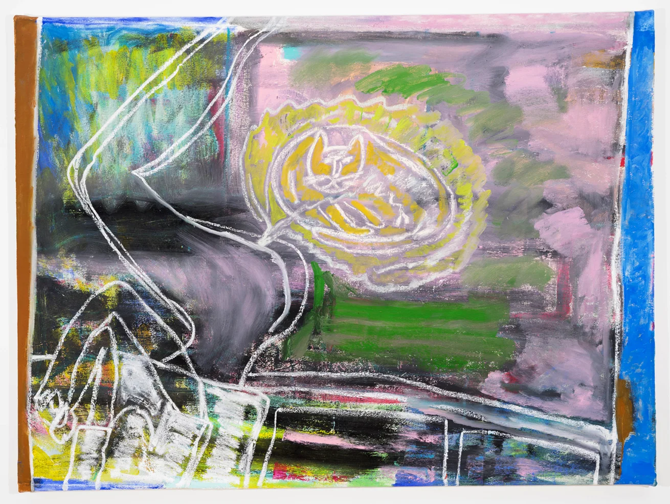 Farting on my Cat (Intimacy), 2018, Oil and oil stick on canvas