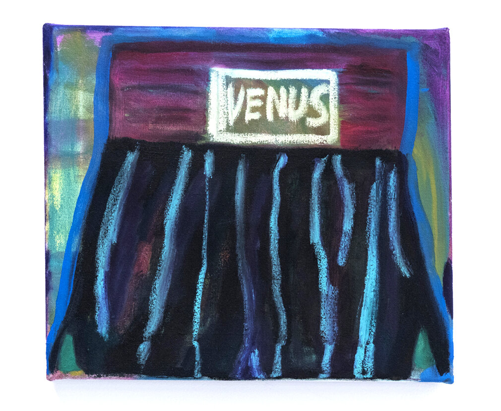 Venus Boxing Shorts (Black/ Blue)