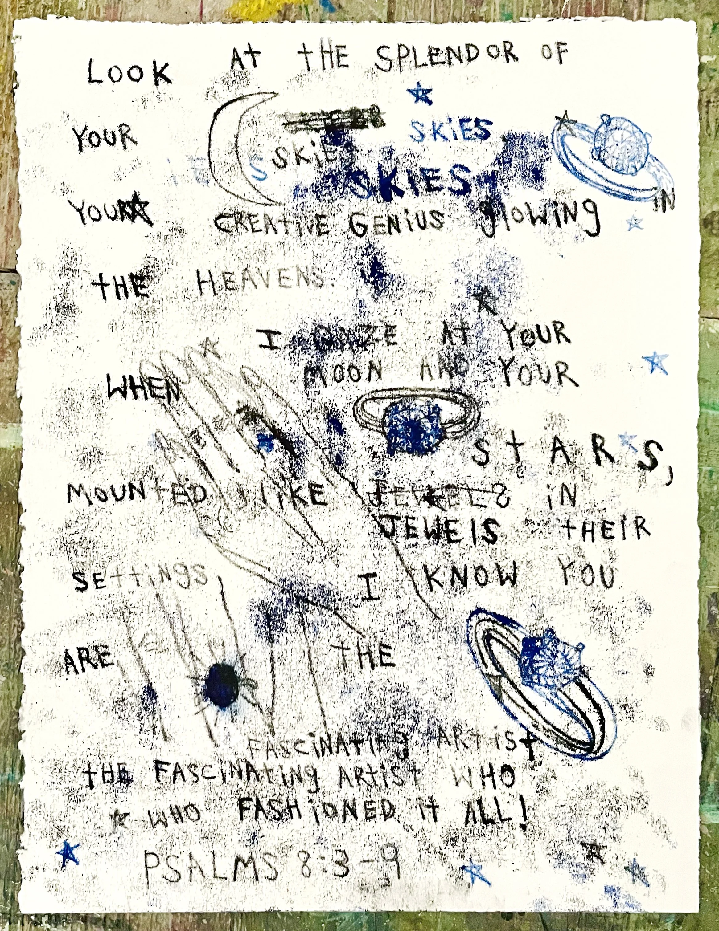 Trace monoprint on paper 15 x 11 inches
