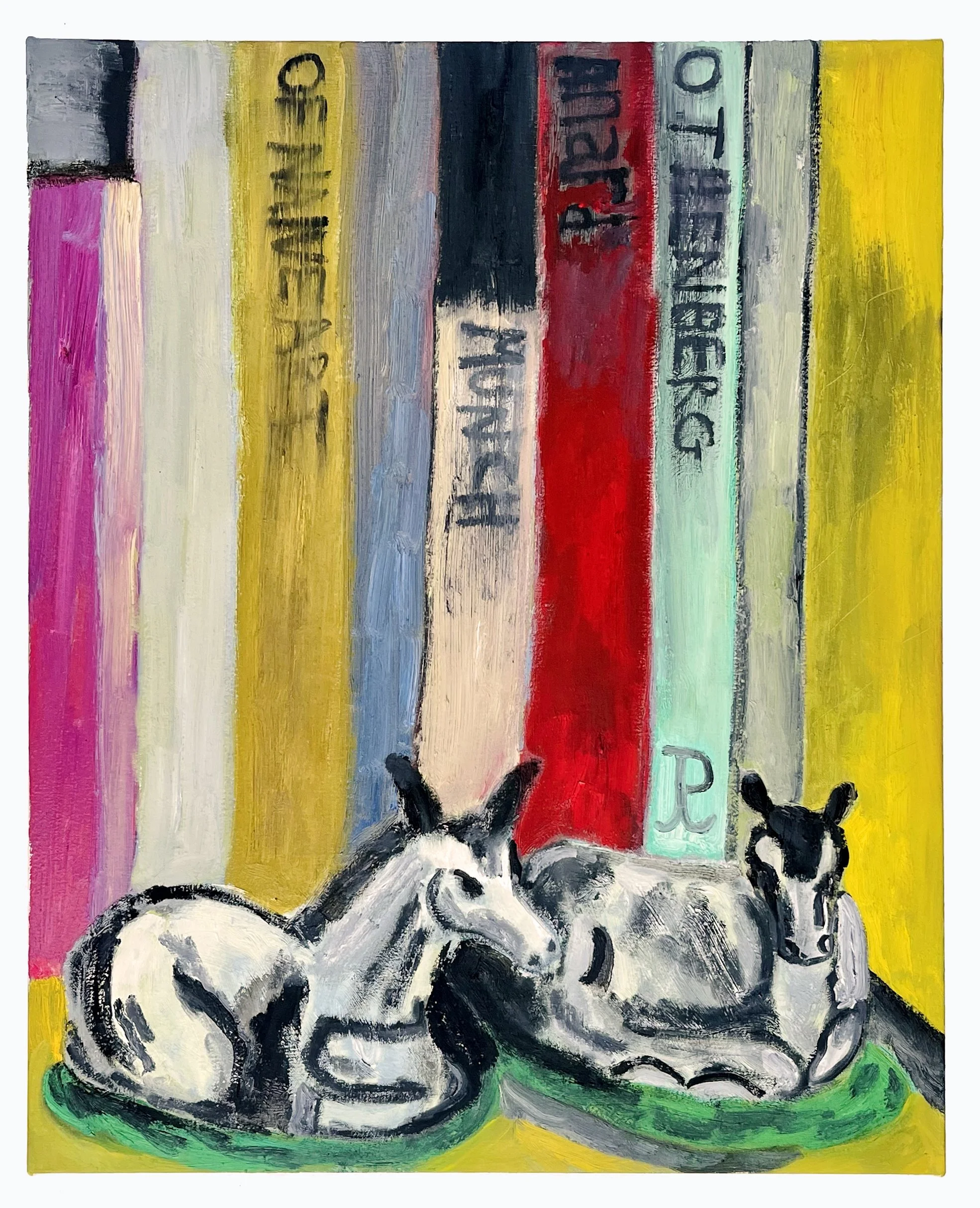 Donkey and Cow Figurines on Bookshelf, 2025