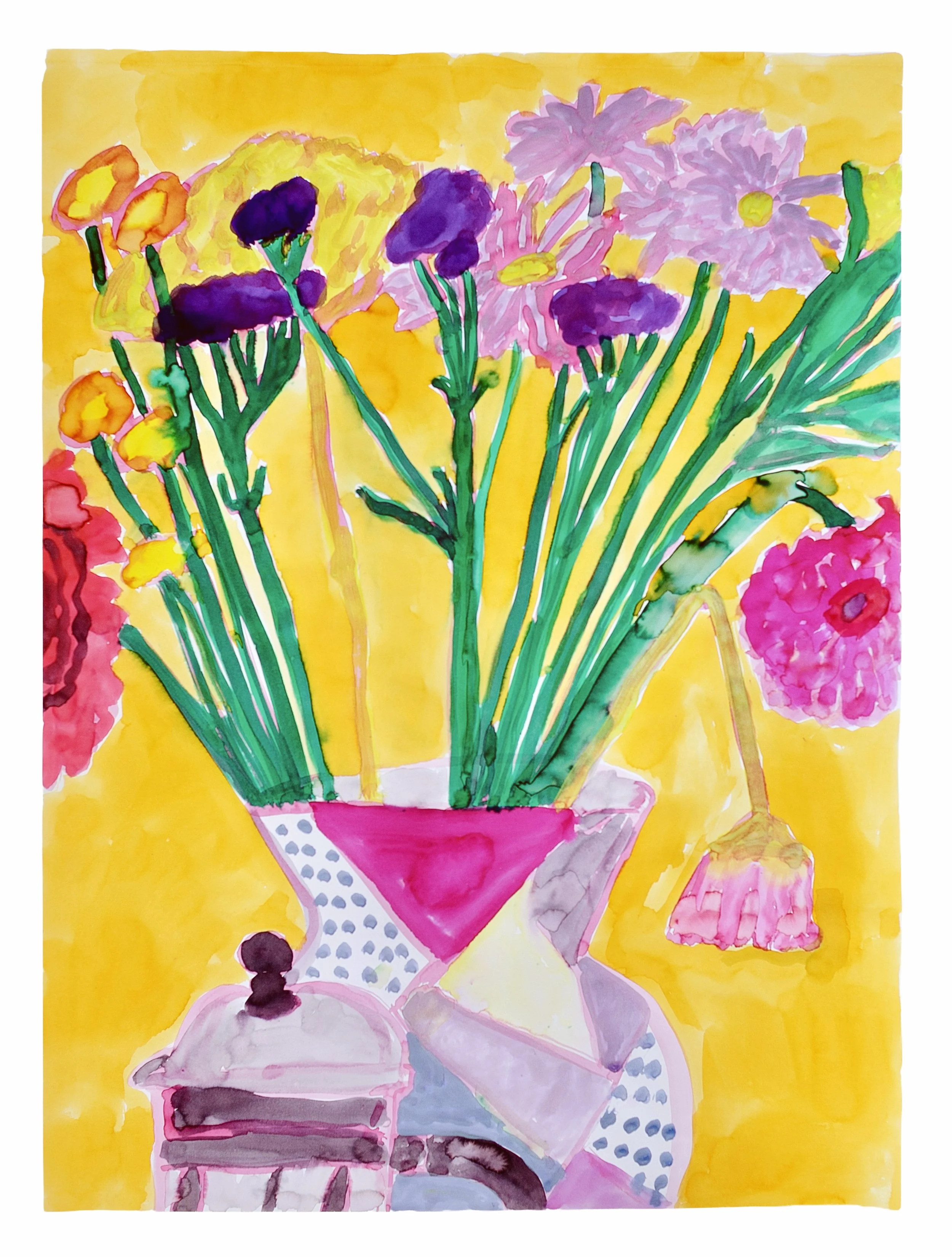 Mixed Flowers and French Press