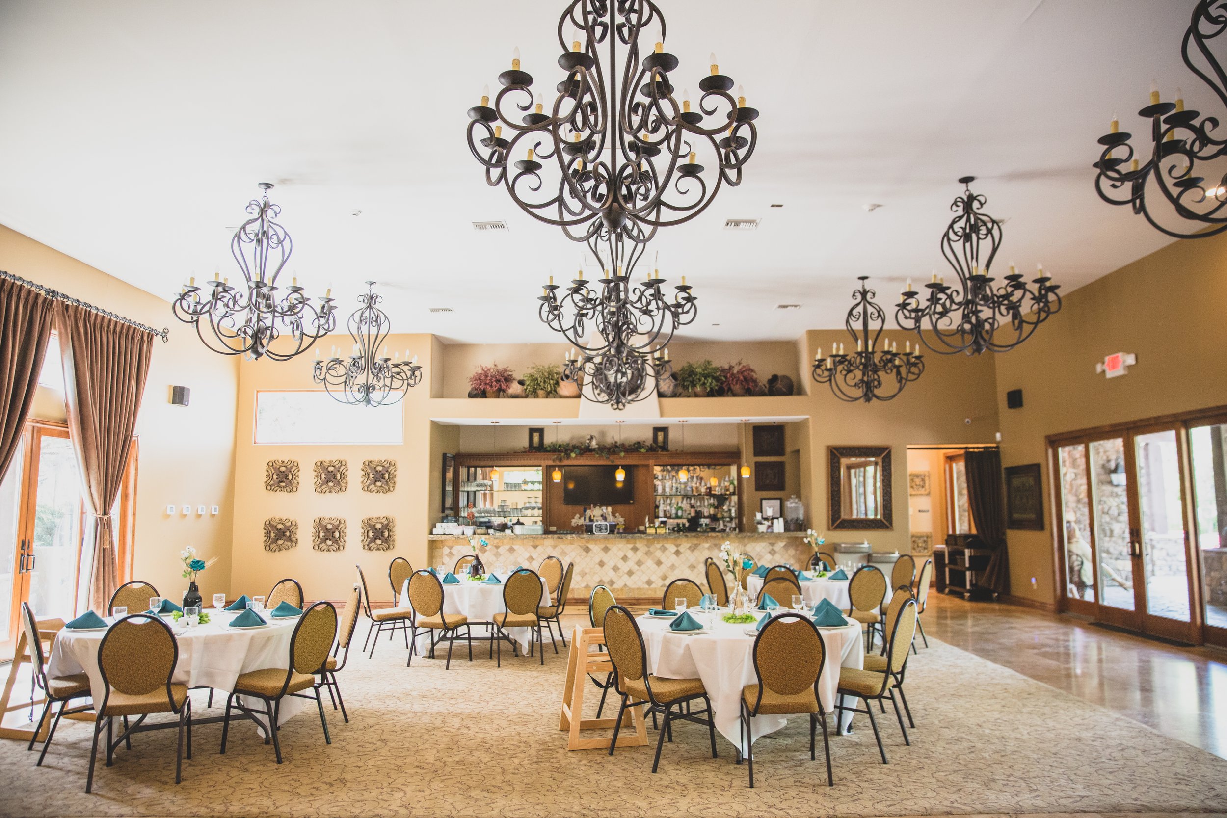  Reception hall at Brewery inspired Arizona wedding by Northern Arizona’s Best Wedding Photographer, Jennifer Lind Schutsky.  