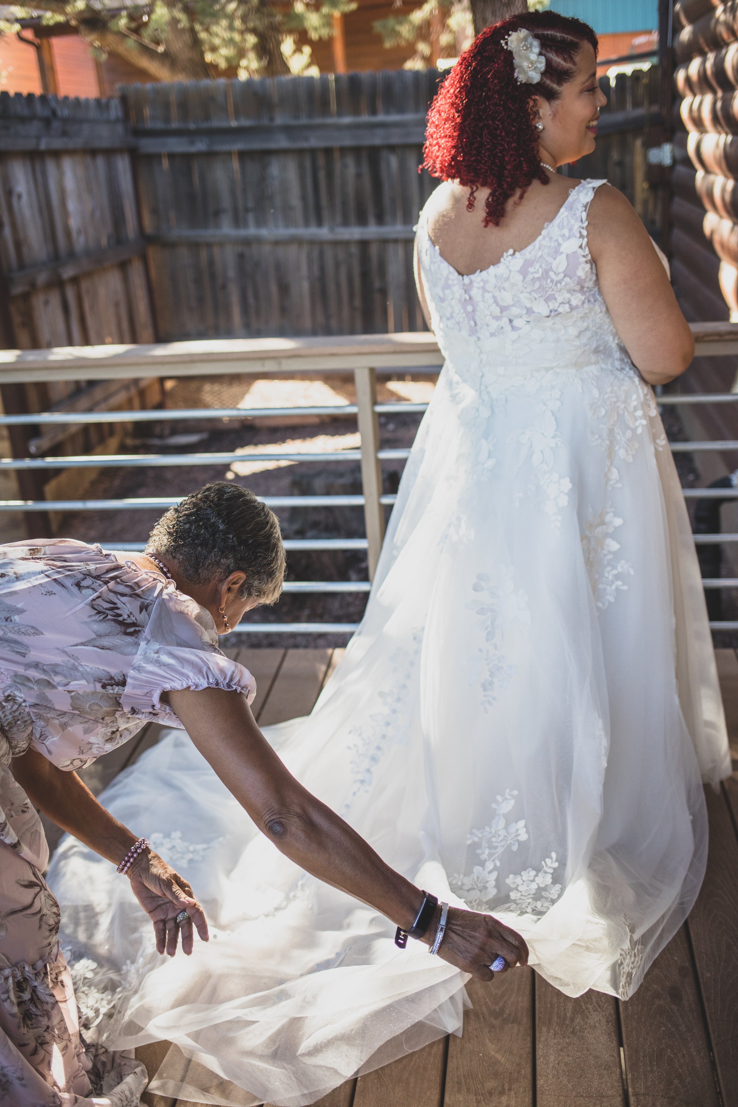  Bride getting ready at Northern Arizona Rim Elopement by Arizona Destination Photographer Jennifer Lind Schutsky 