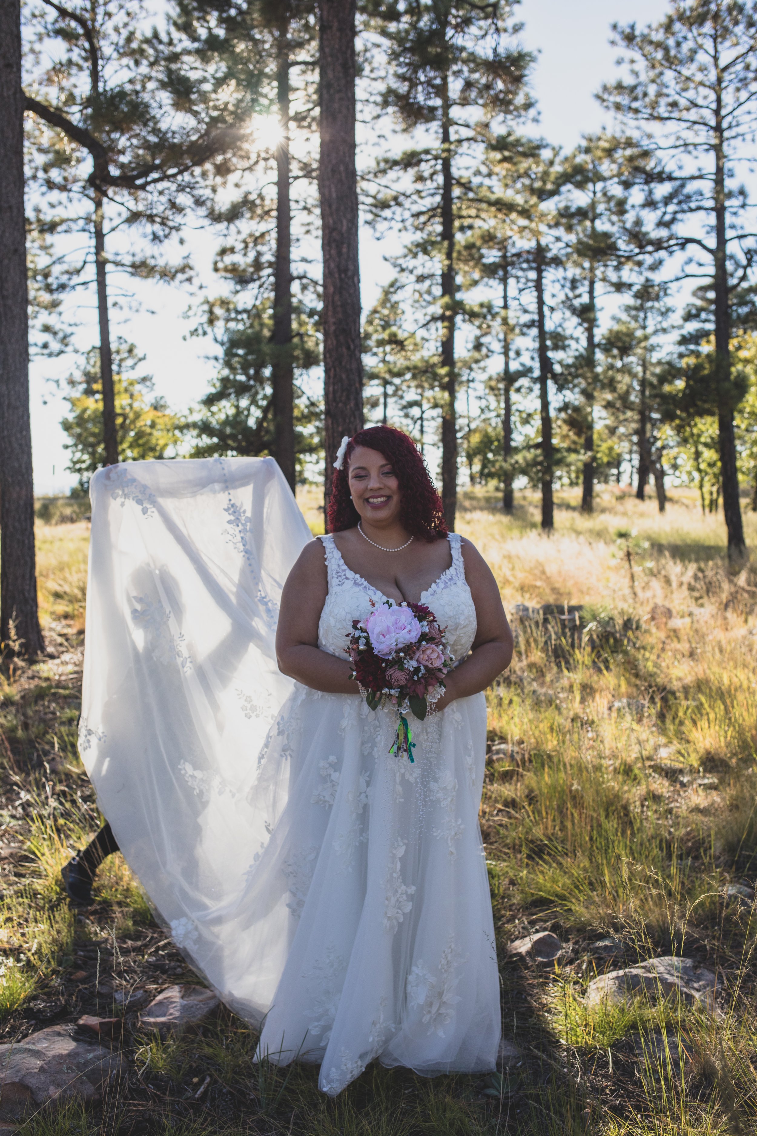  Bride at Northern Arizona Rim Elopement by Arizona Destination Photographer Jennifer Lind Schutsky 