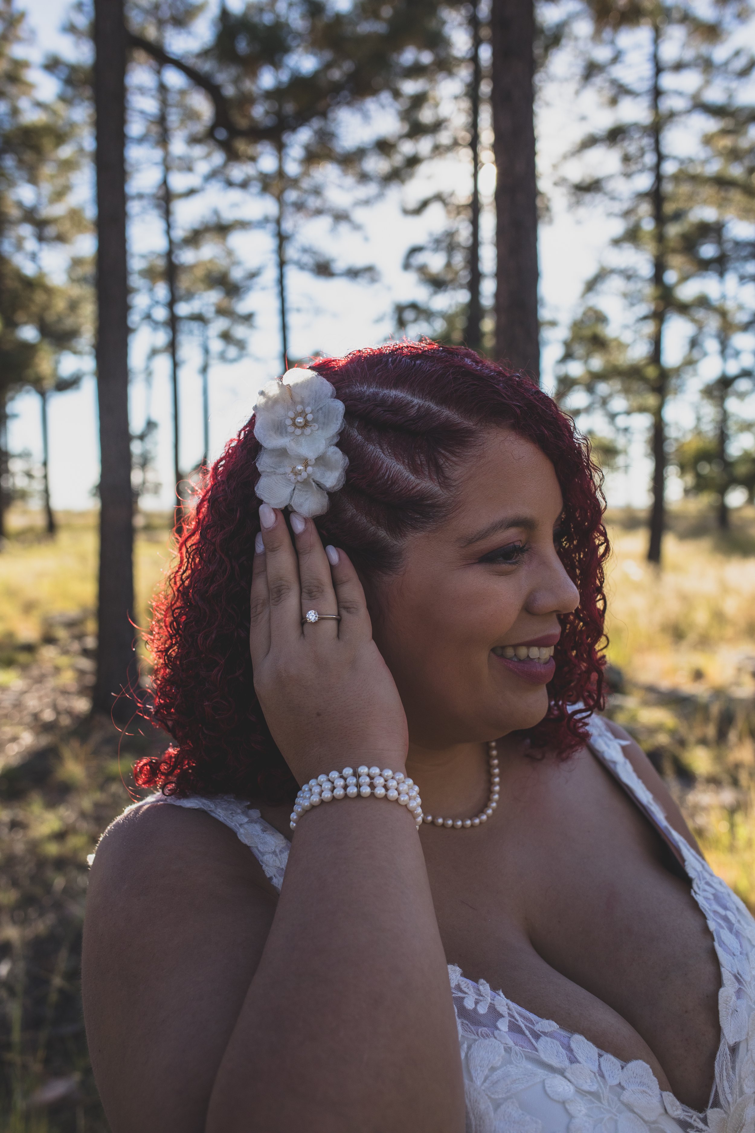  Bride at Northern Arizona Rim Elopement by Arizona Destination Photographer Jennifer Lind Schutsky 