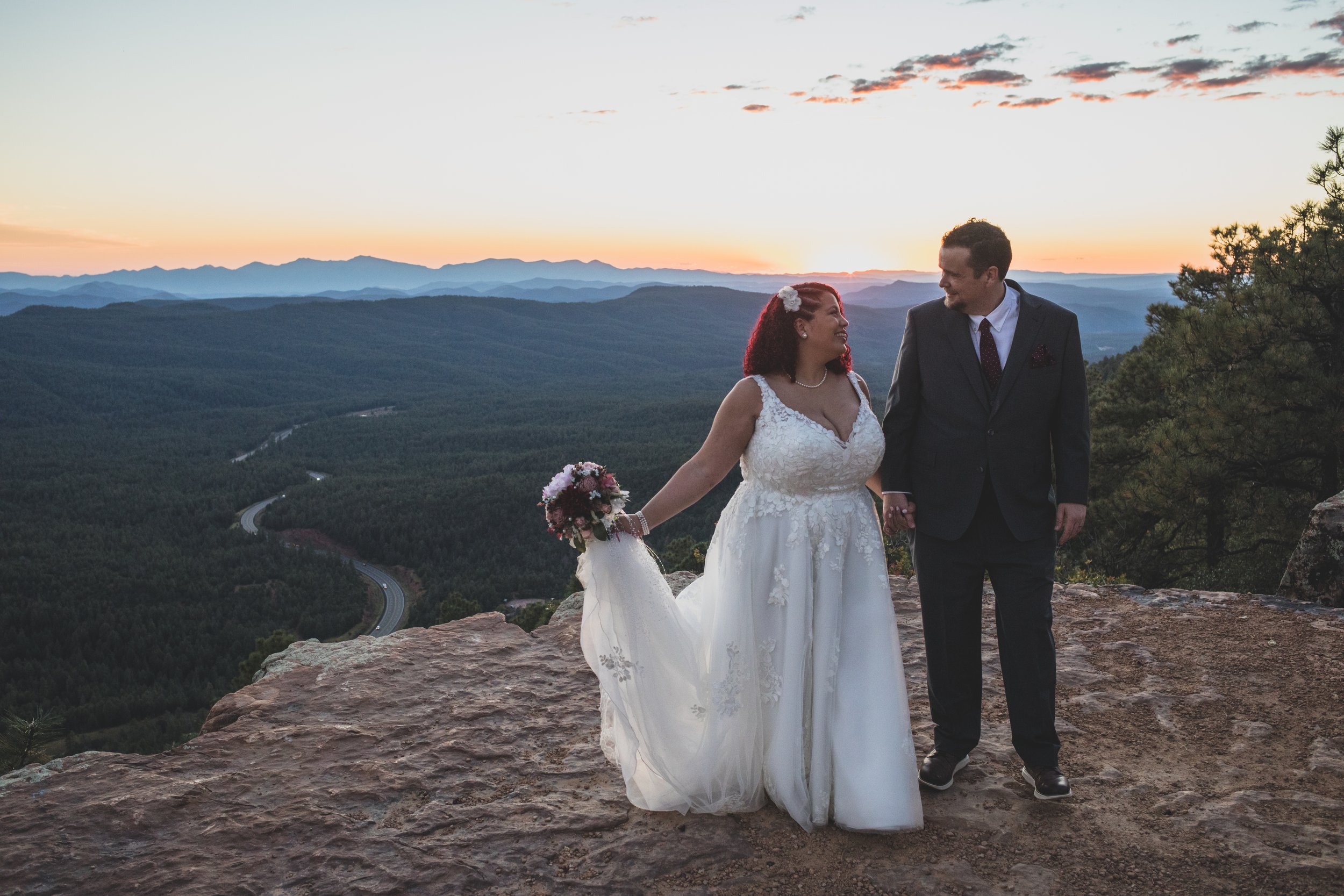  Couple at their wedding Northern Arizona Rim Elopement by Northern Arizona Photographer Jennifer Lind Schutsky 