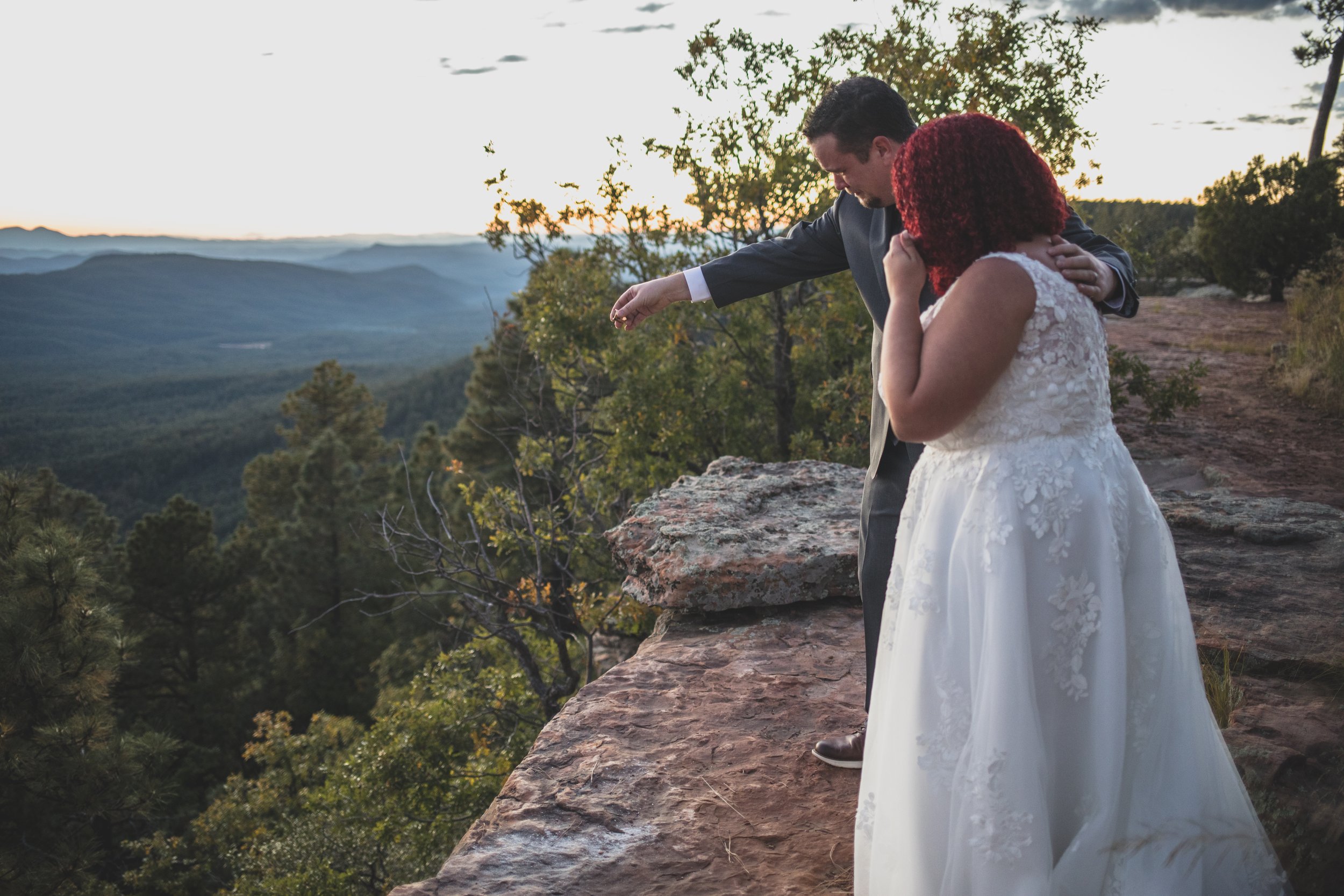  Couple at Northern Arizona Rim Elopement by  Arizona Elopement Photographer Jennifer Lind Schutsky 