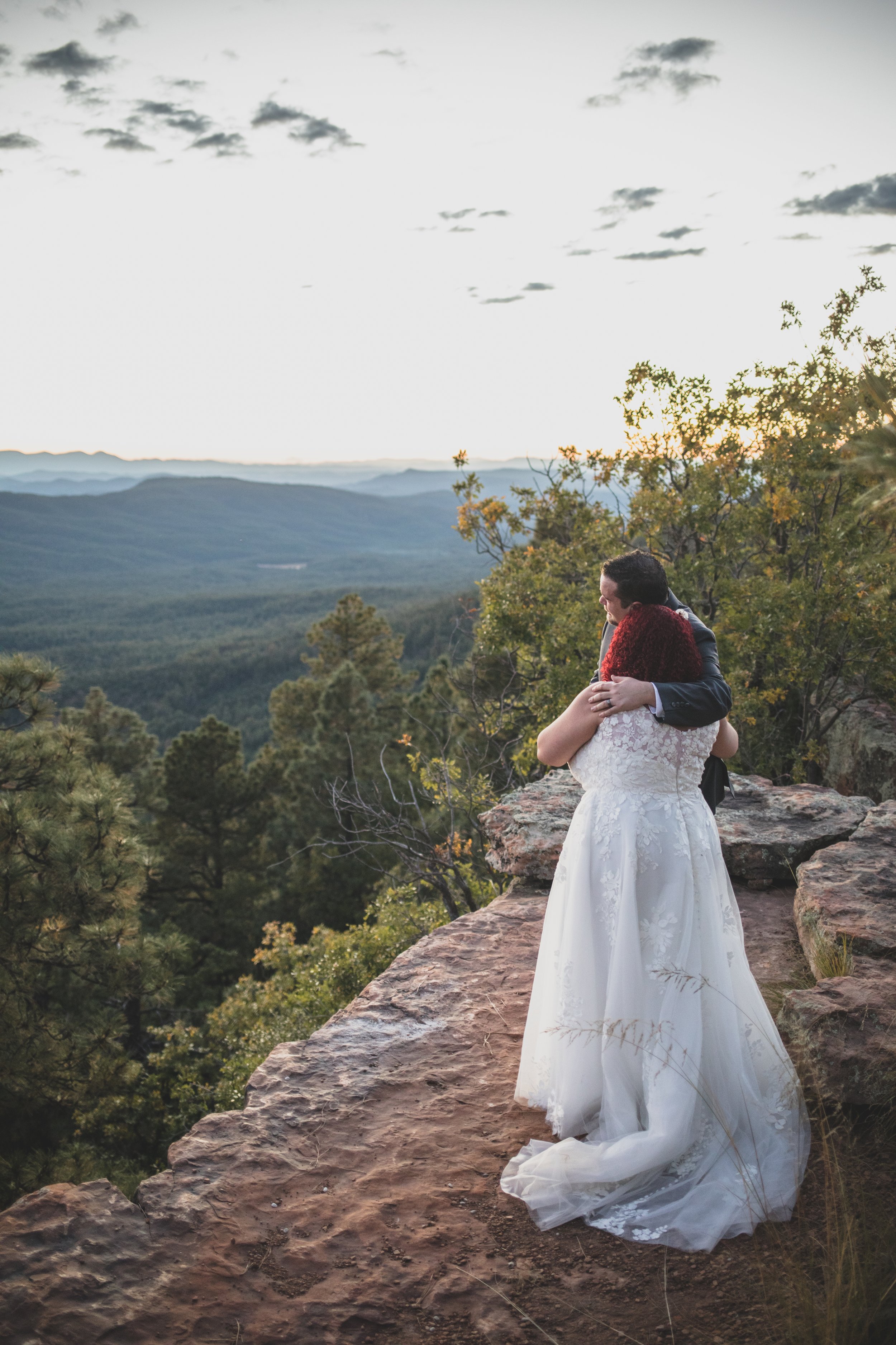  Couple at Northern Arizona Rim Elopement by  Arizona Elopement Photographer Jennifer Lind Schutsky 