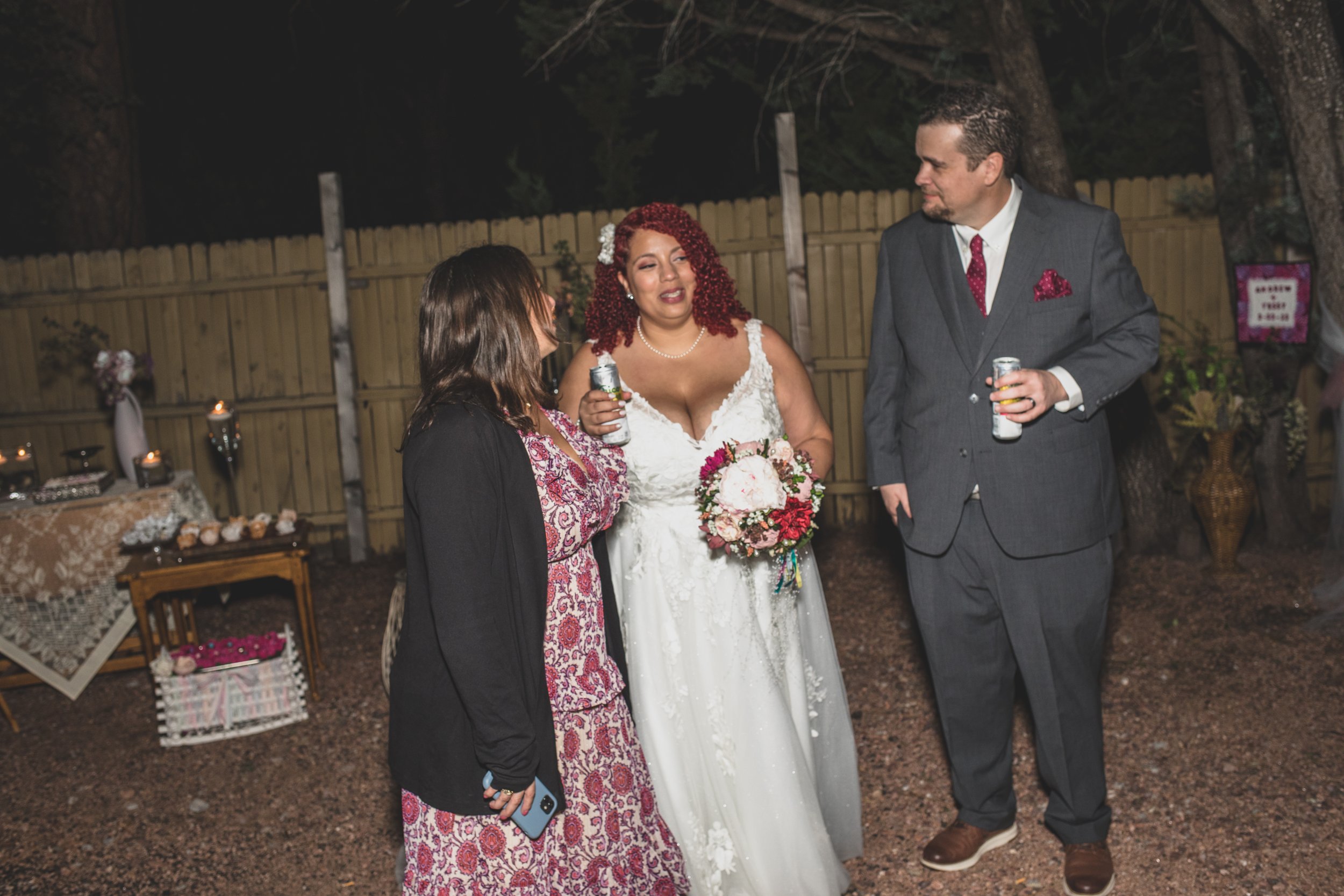  Wedding Guest with Bride and Groom at Northern Arizona Rim Micro Wedding by  Arizona Elopement Photographer Jennifer Lind Schutsky 