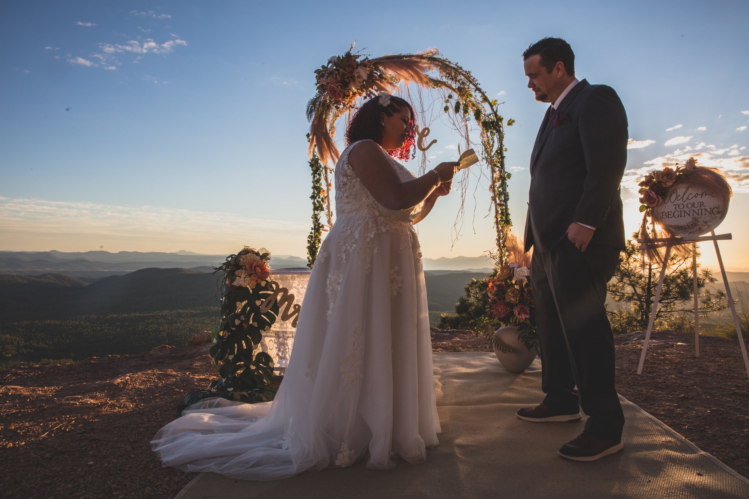  Wedding Ceremony at Northern Arizona Rim Elopement by Northern Arizona Photographer Jennifer Lind Schutsky 