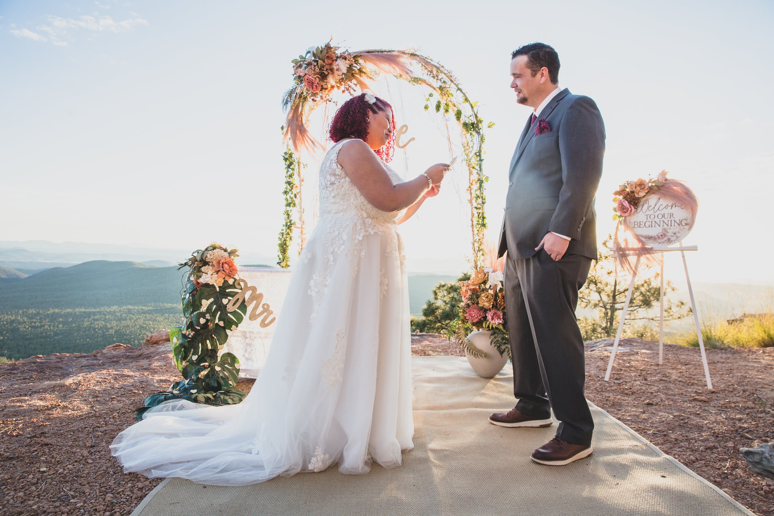 Wedding Ceremony at Northern Arizona Rim Elopement by Northern Arizona Photographer Jennifer Lind Schutsky 