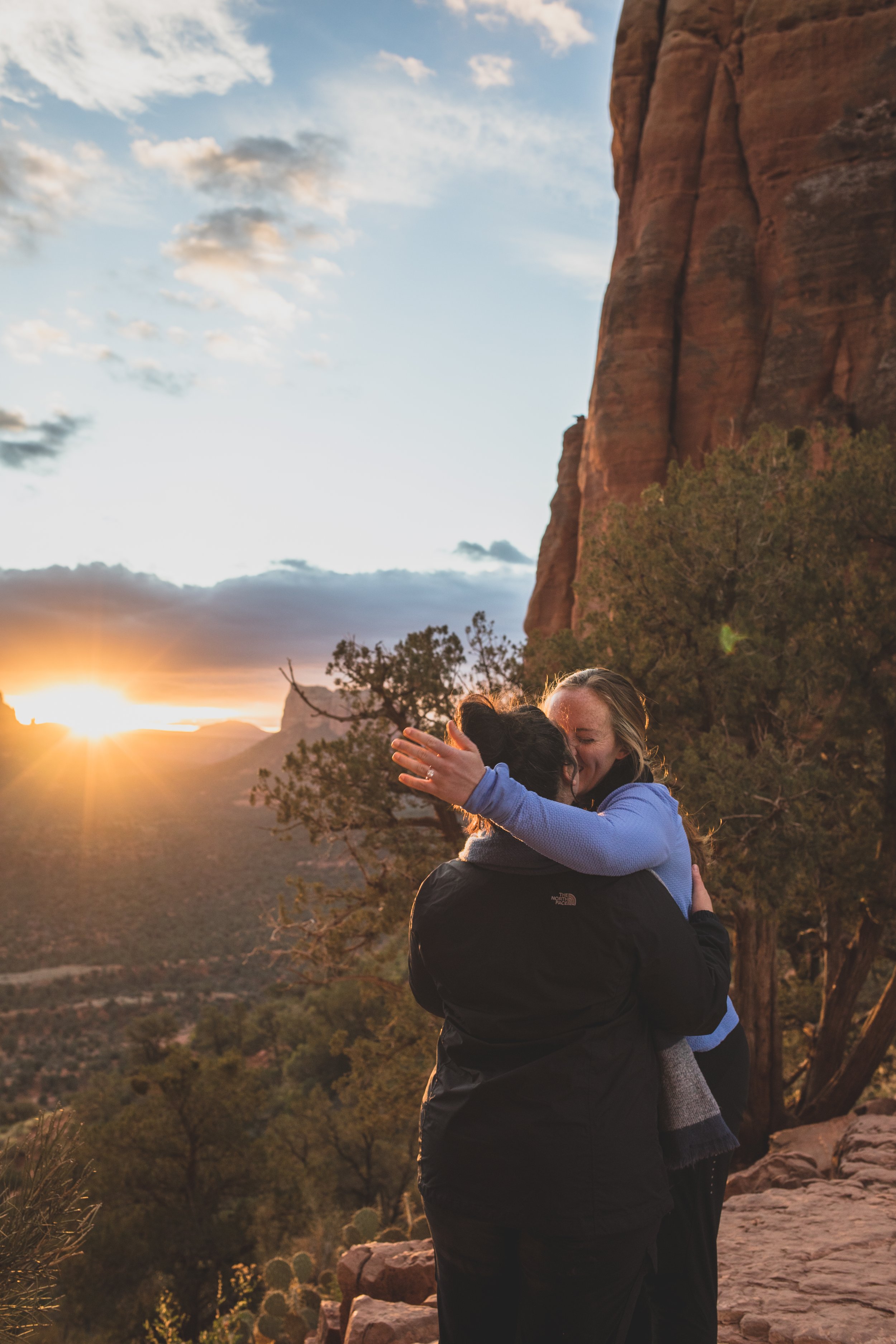  Same Sex Couple Surprise  Proposal at Cathedral Rock in Sedona by Arizona Photographer Jennifer Lind Schutsky  