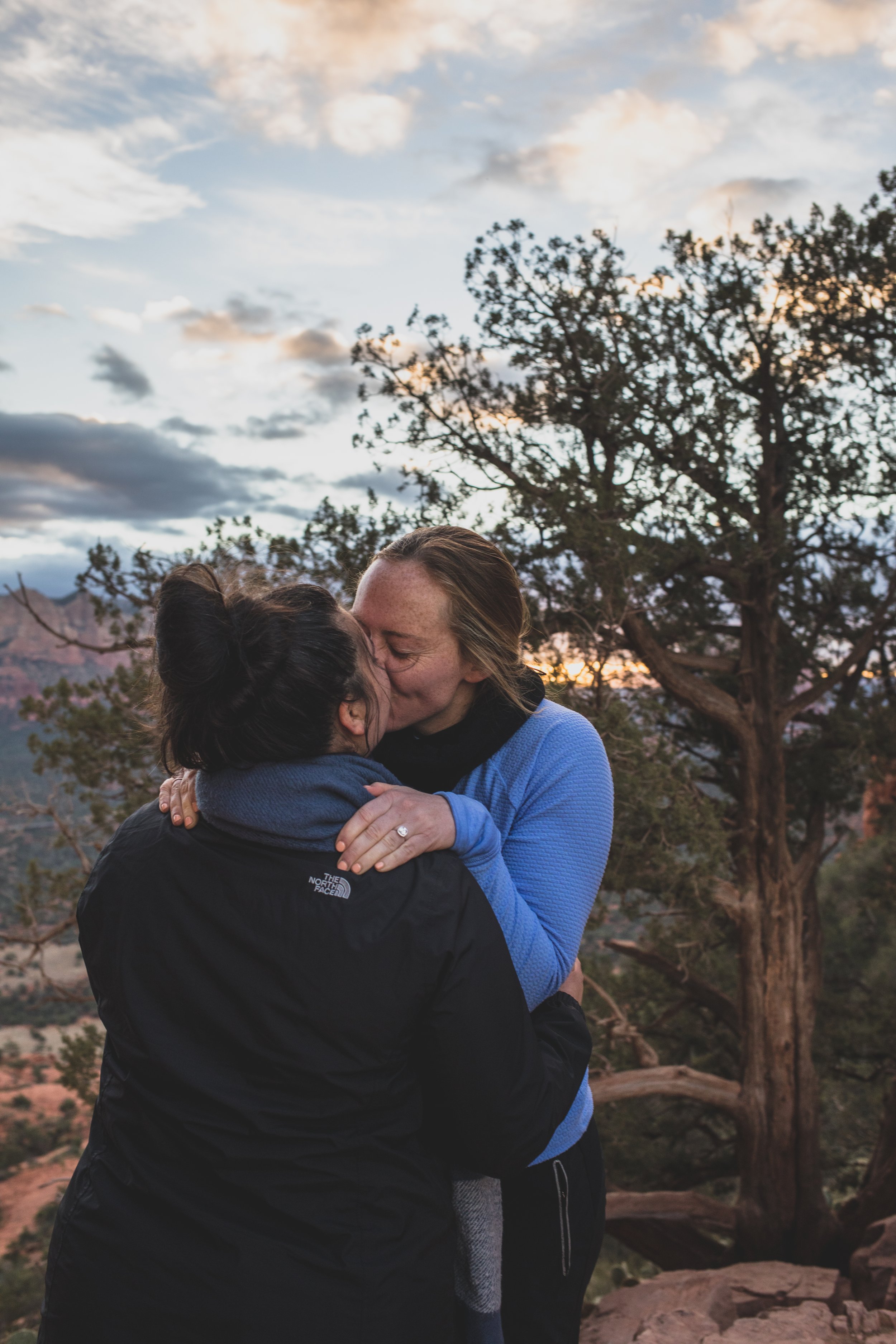  Same Sex Couple Surprise  Proposal at Cathedral Rock in Sedona by Arizona Photographer Jennifer Lind Schutsky  