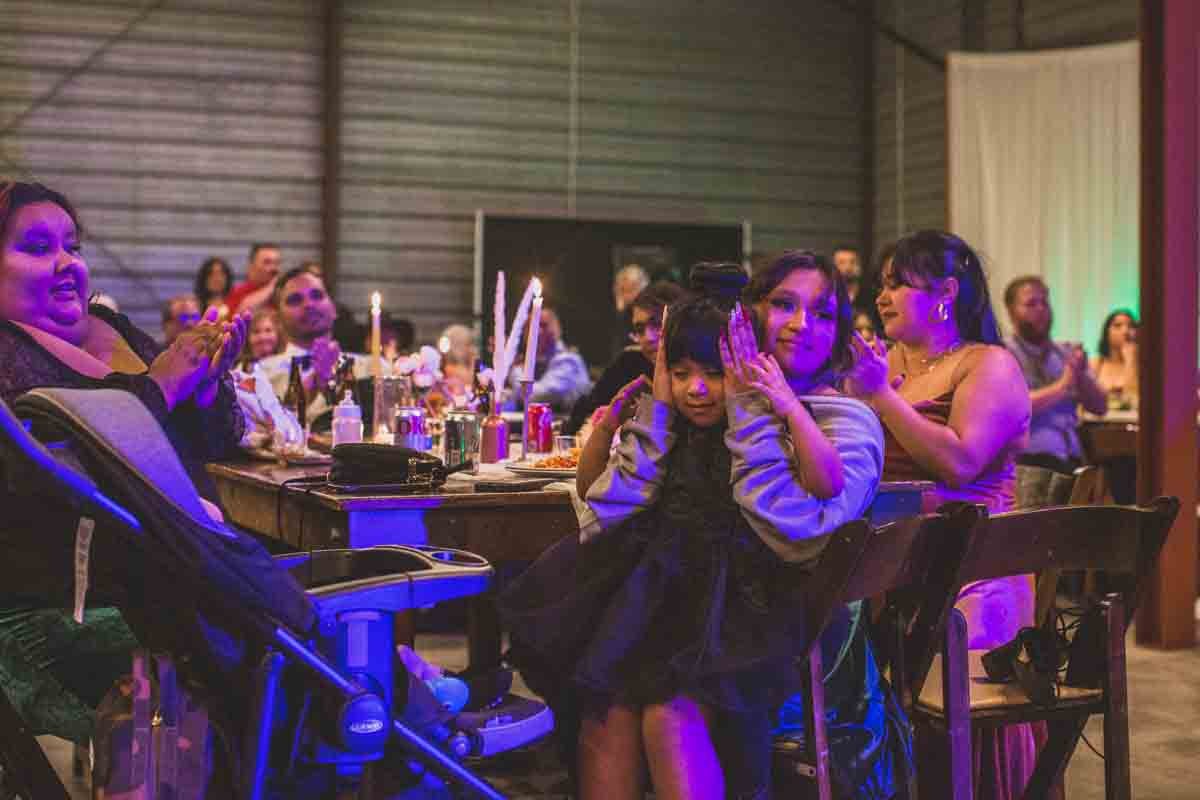  Wedding Reception Celebration at Mexican Cowboy / Vaquero Farm Wedding at the Big Red Barn wedding at Schnepf Farms in Queen Creek, Arizona by Arizona based Photographer, Jennifer Lind Schutsky. 