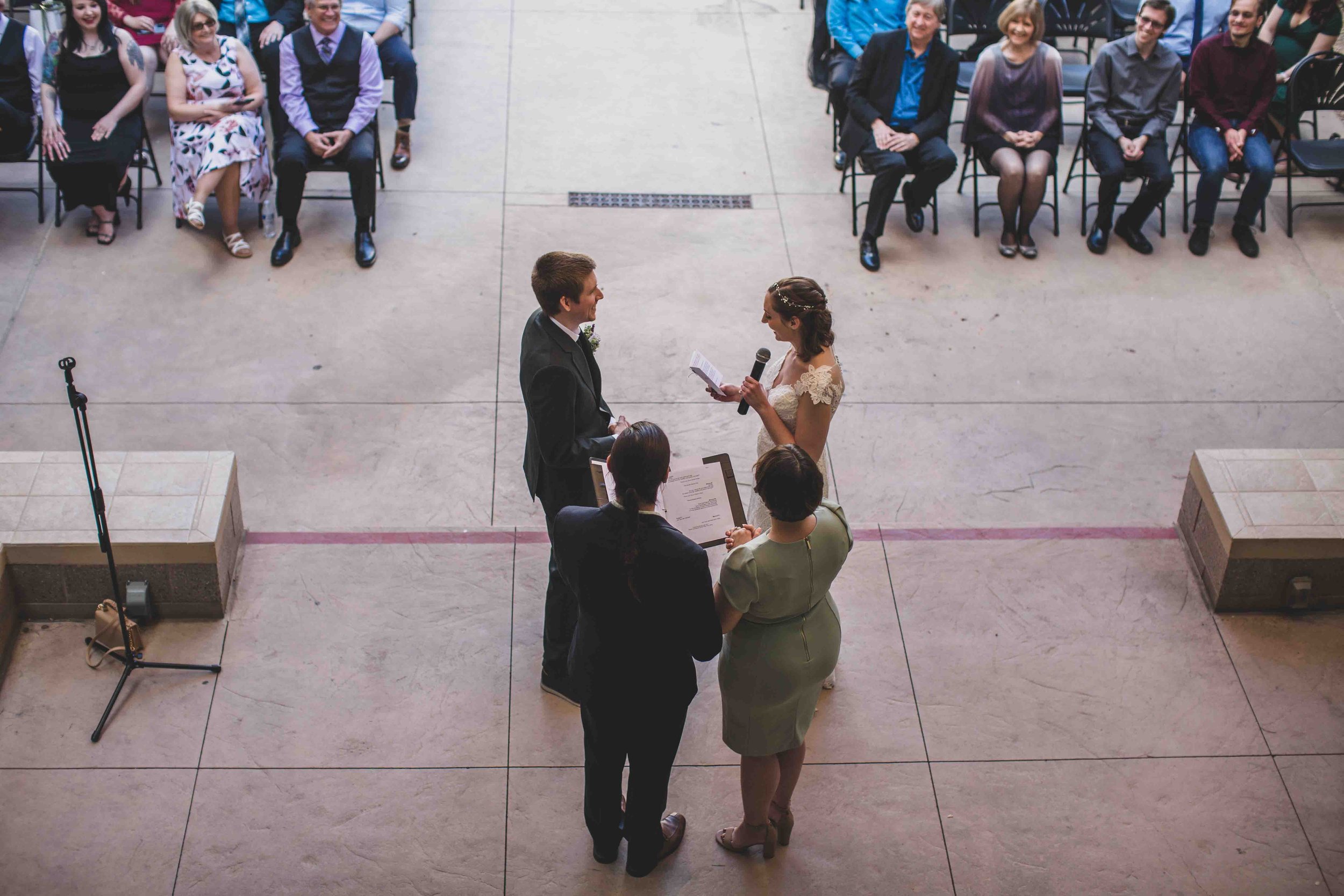 Wedding Ceremony at Gilbert Community Center by Gilbert, Arizona Wedding Photographer Jennifer Lind Schutsky.