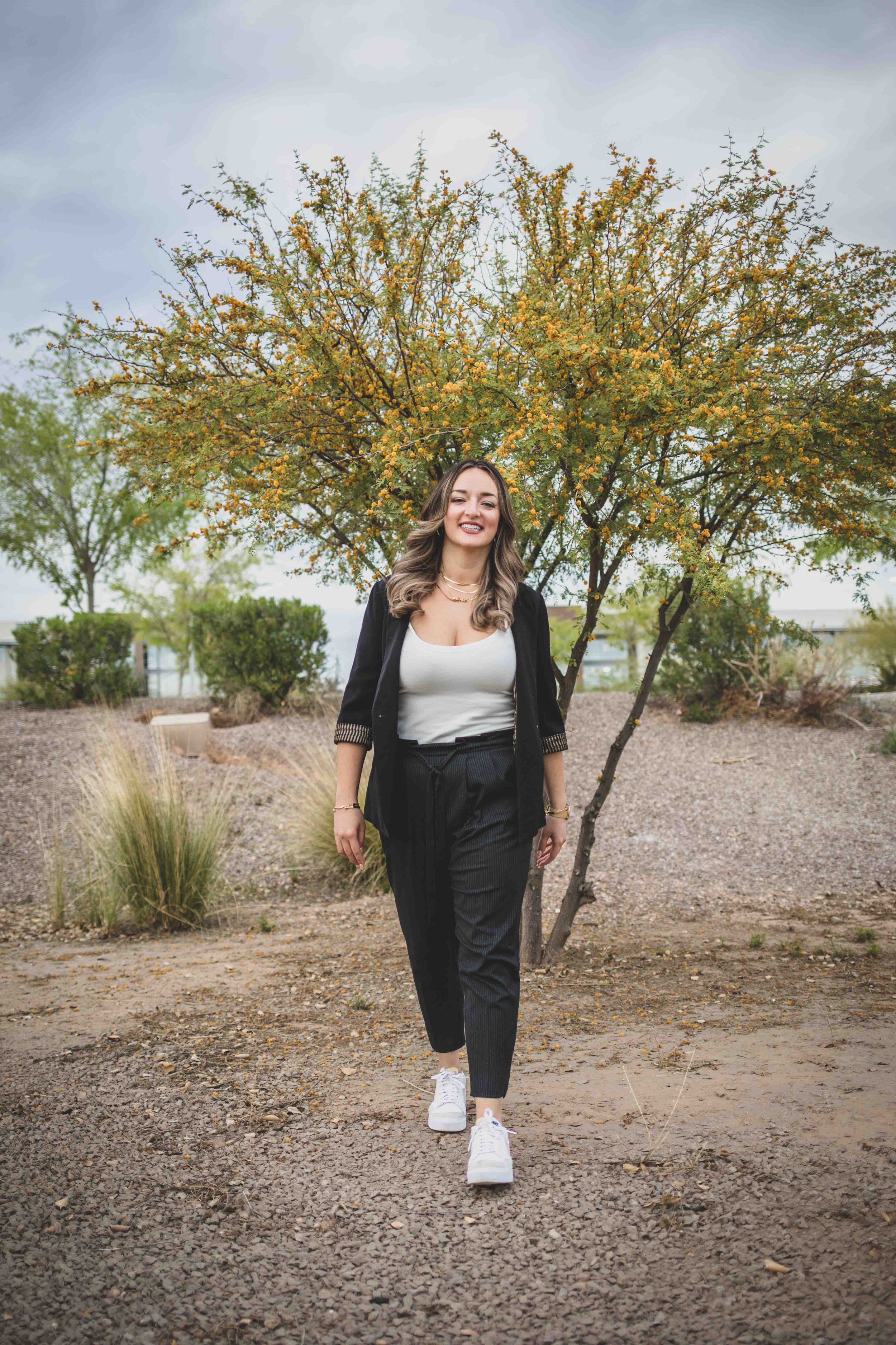Naturopathic Doctor poses outdoors in Gilbert, Arizona by Gilbert Branding Photographer, Jennifer Lind Schutsky.
