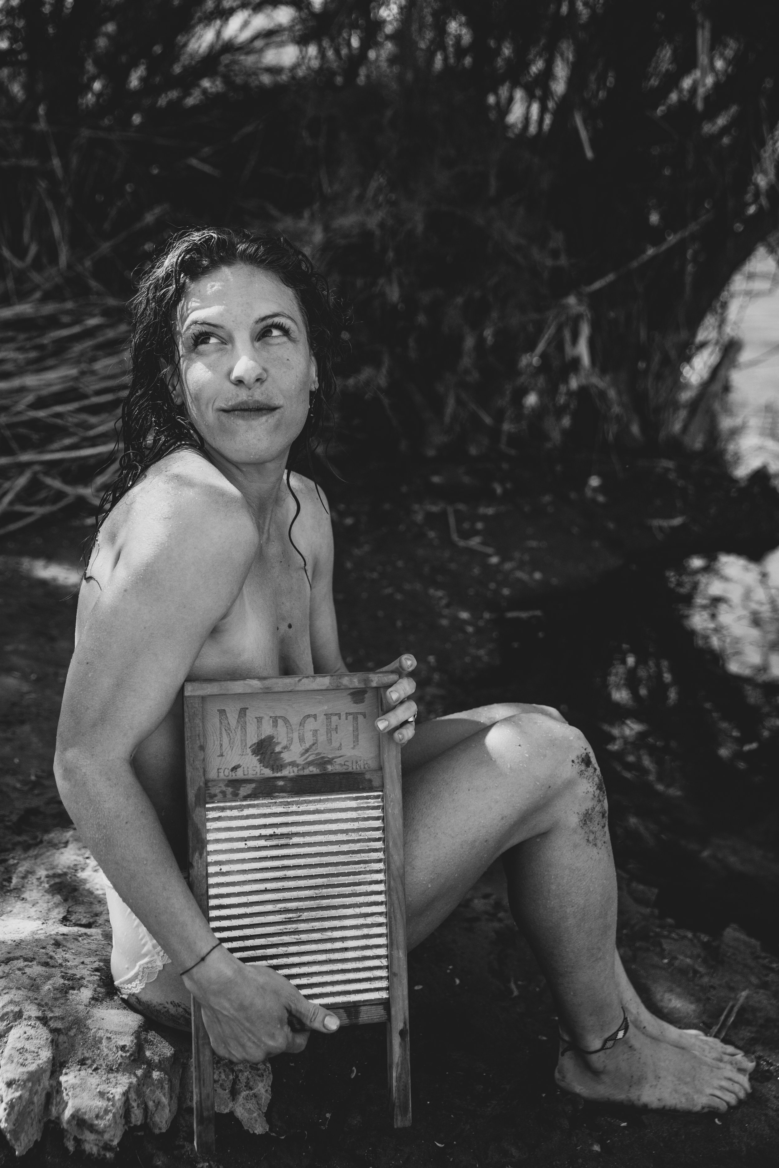 Woman poses for non-traditional boudoir photography in Salt River, Arizona, by Phoenix Boudoir Photographer Jennifer Lind Schutsky