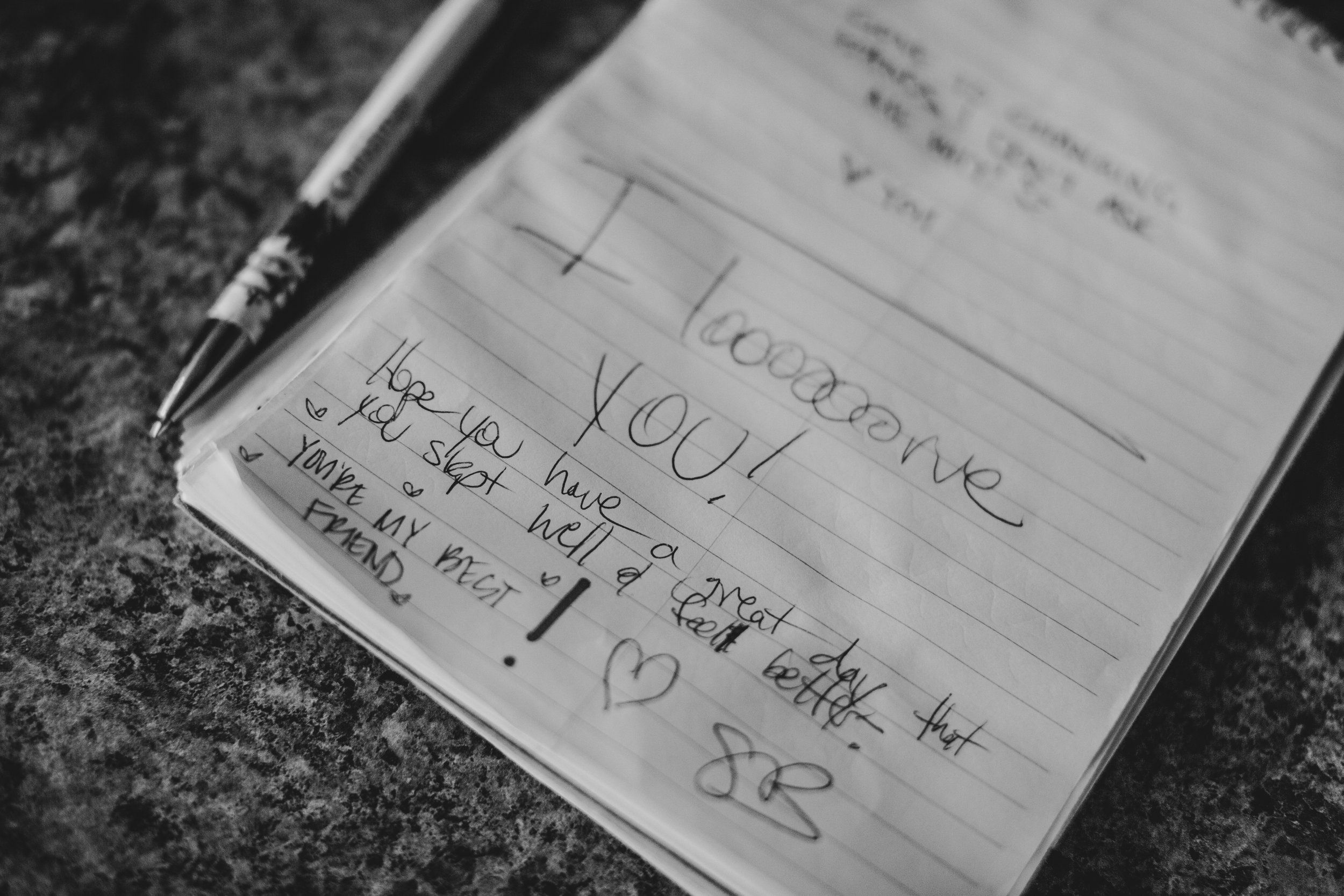 Couple’s handwritten love notes during their In-home engagement photo session with creative lifestyle photographer; Jennifer Lind Schutsky. 