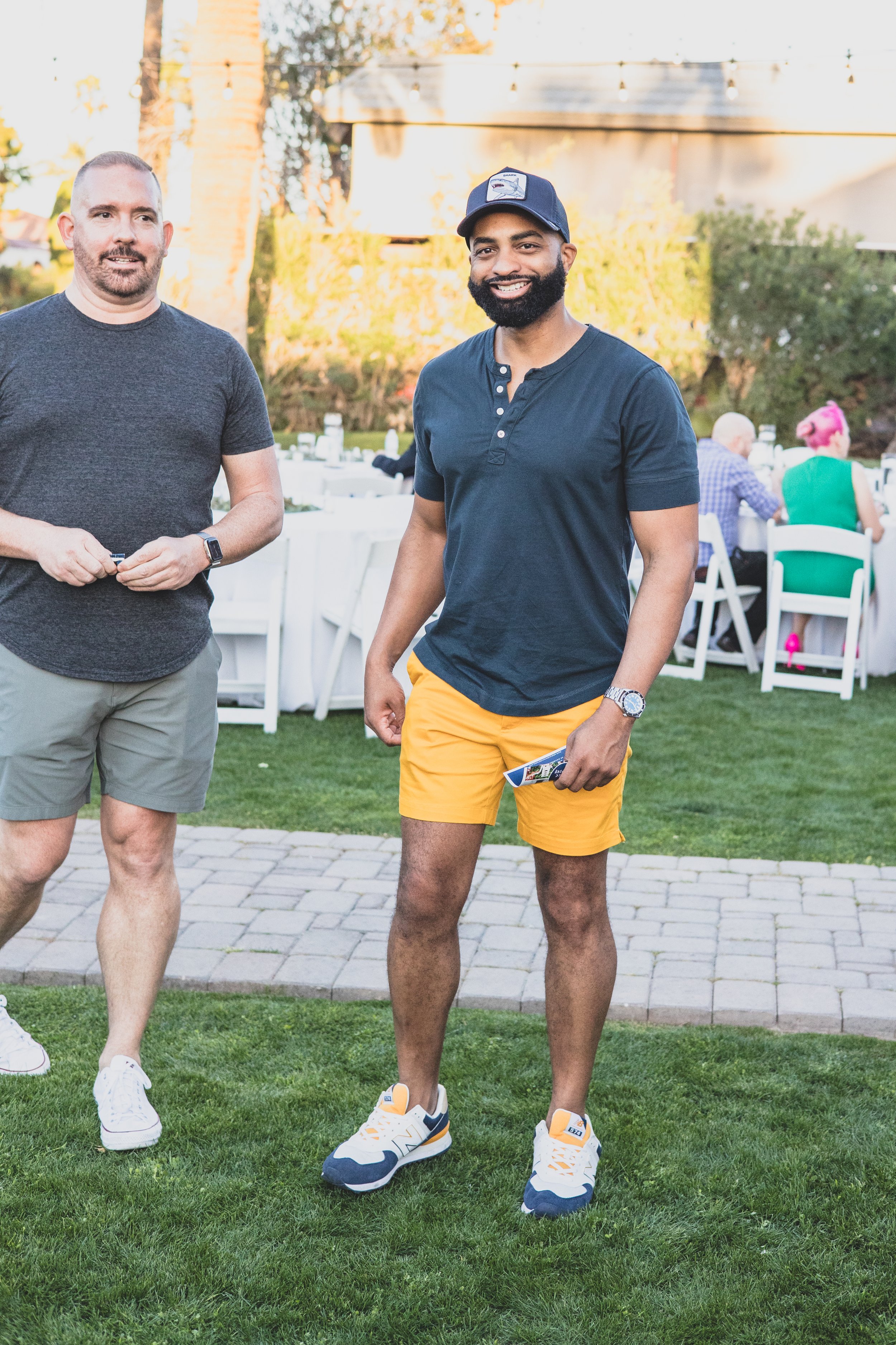 Guests having fun at a Private Corporate at sunset in the Coronado House a Historic Downtown Phoenix's newest venue, by Candid Corporate Event Photographer; Jennifer Lind Schutsky.