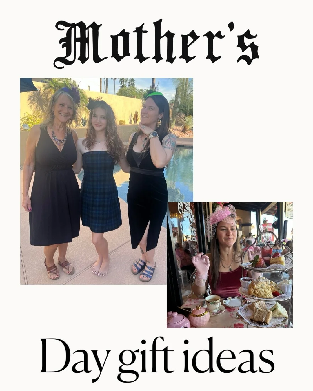 K. Here&rsquo;s what I would want if I wasn&rsquo;t getting a Tatu from @izwyrd (but you could get that too)

1. Tea at a fancy tea service like the Phoenician or English Rose Tea room 
2. Photoshoot that mom is actually in (DM me for a Mother&rsquo;