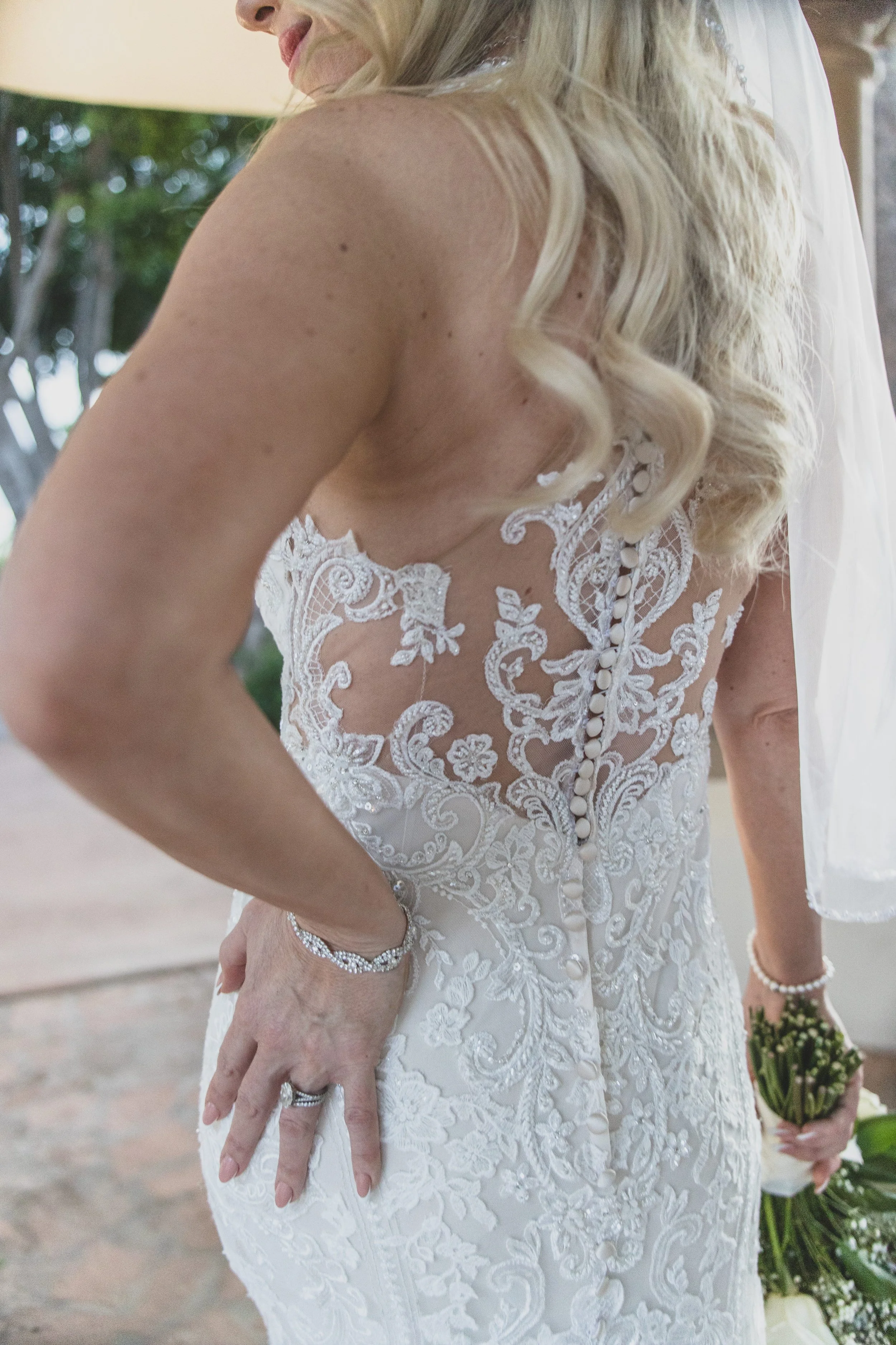 Bridal portraits at Val Vista Lakes Event Venue by experienced wedding photographer in Arizona, Jennifer Lind Schutsky.
