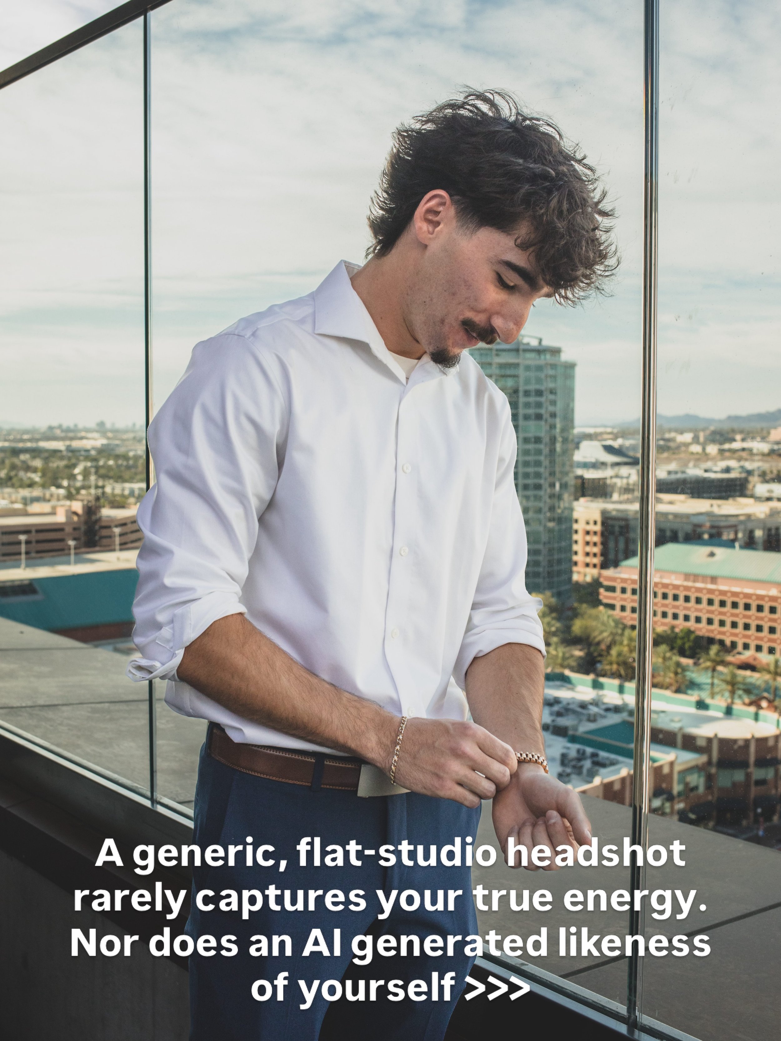 A generic, flat-studio headshot rarely captures your true energy.And everyone can tell when you use an AI generated image in your likeness. 

It&rsquo;s a disservice to yourself because you want to find an authentic employer dynamic and starting with