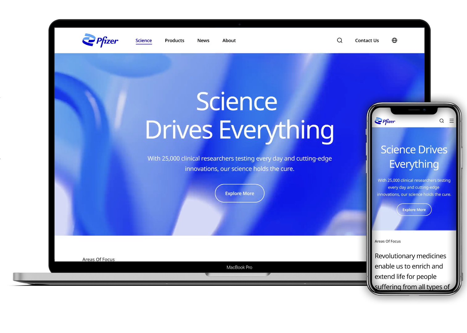 In 2020 amid the pandemic, the world began looking to Pfizer for information and hope. I oversaw the copy overhaul of the website that would meet their expectations. An extensive project that examined over 2,000 pages of content, visitors to the sit
