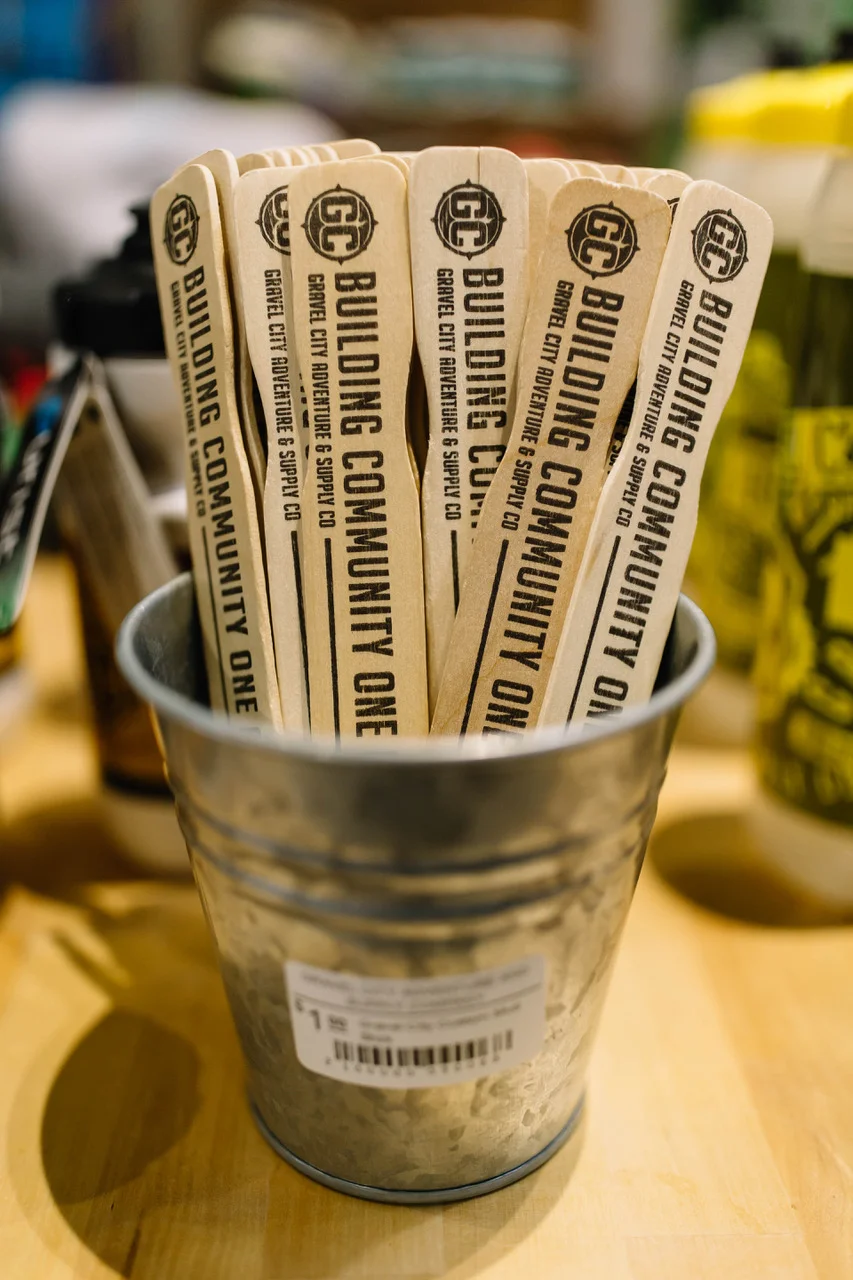 Branded mud scraper sticks for removing that famous Flint Hills peanut butter mud from your drivetrain.