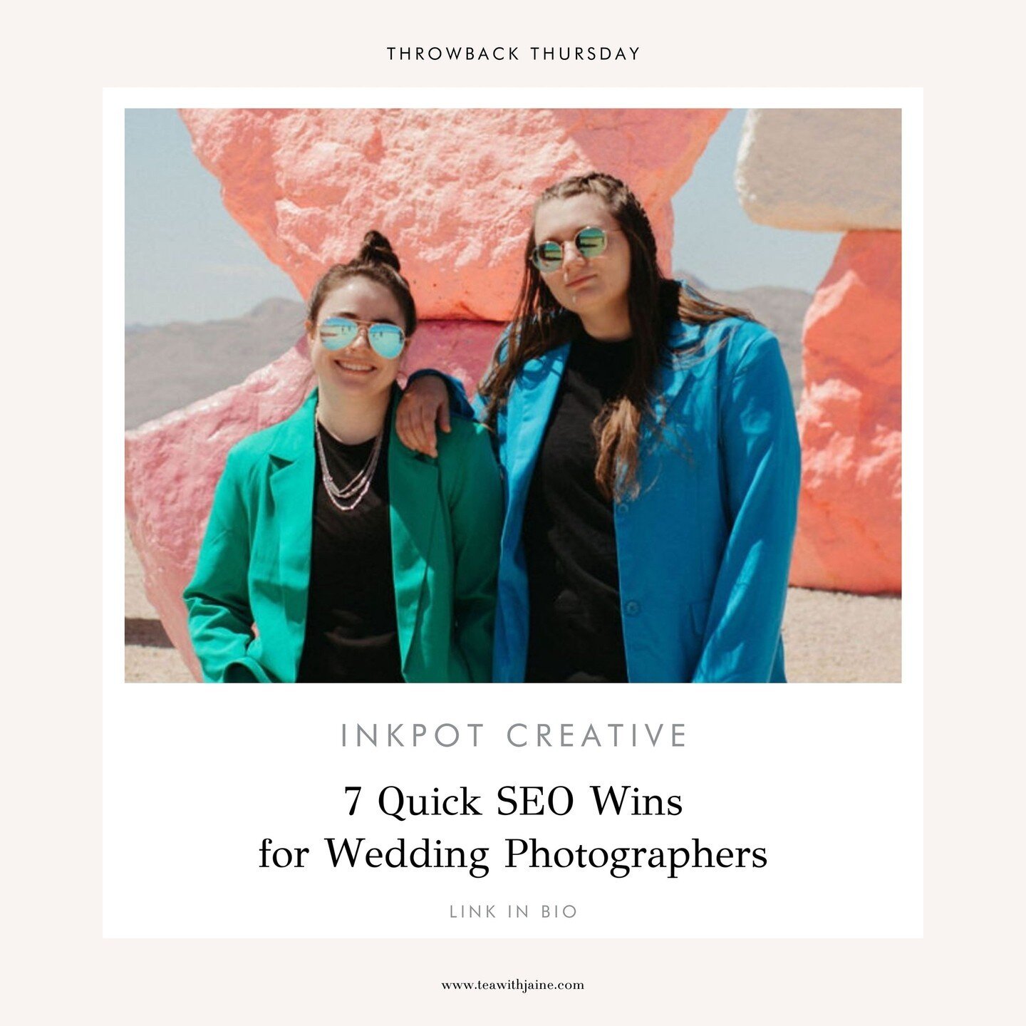 Do you want to know more about how to SEO the heck outta your website? 🔗 LINK IN BIO⁠
⁠
Today's #throwbackthursday ⁠is with KP + Jessie from @inkpotcreative share their 7 Quick SEO Wins you can do today for wedding photographers⁠
⁠
Love the show? PL