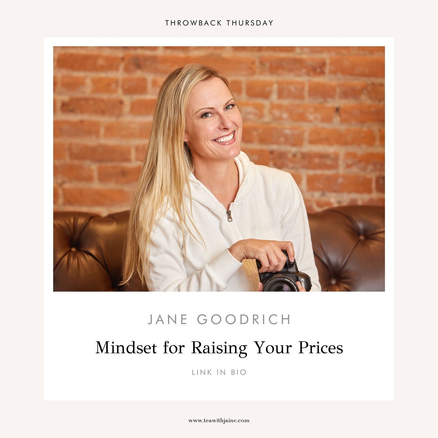 Are you scared to raise your prices? We got you!! 🔗 LINK IN BIO⁠
⁠
Today's #throwbackthursday ⁠is with Jane from @janegoodrichphotography. We chat all about how to use the power of mindset to help YOU increase your rates.⁠
⁠
Love the show? PLEASE he