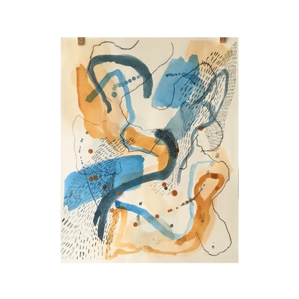 Changes Happening | acrylic, ink, charcoal, and graphite on canvas paper | 16" x 20" | 2017 This painting exists as an original and 5 prints. Inquire for pricing on the prints or the original.
