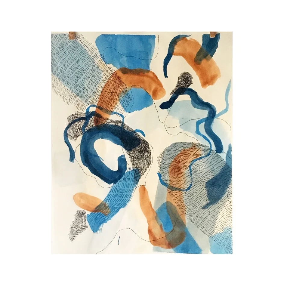 The Exciting Part | acrylic, ink, charcoal, and graphite on canvas paper | 16" x 20" | 2017