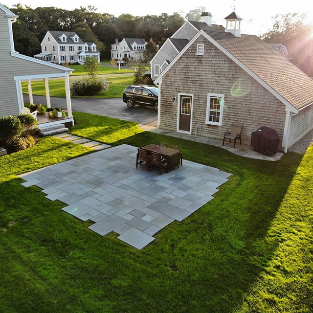 Bluestone patio install with stepping stone path and granite steps.
Great project, working with Sean and Amanda.  We met in the spring and scheduled the work for mid summer and had it done for Labor Day.  Sometimes schedules get delayed due to any nu