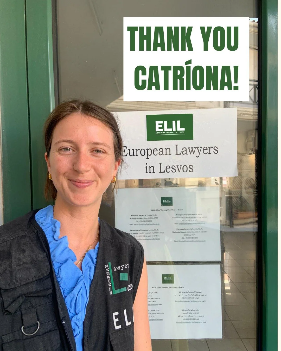 π¬ Meet Catríona, an Associate at Clyde & Co in London who joined ELIL through the Greece Pro Bono Collaborative. What was meant to be a two-week secondment turned into a six-week stay, as she chose to extend her time to contribute even mo
