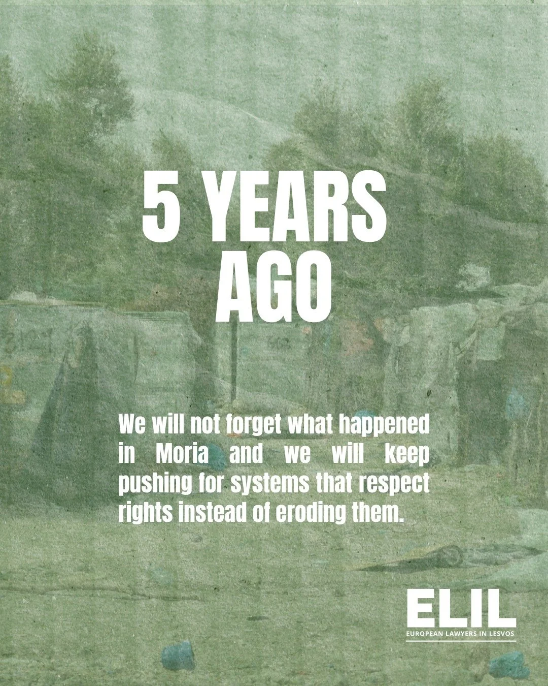 Five years ago, the fires in Moria forced nearly 13,000 people to leave the camp overnight. Families slept on the road, unsure where they would go next. Our ELIL office burned down too, but our team stayed, assisting however we could. Those days are