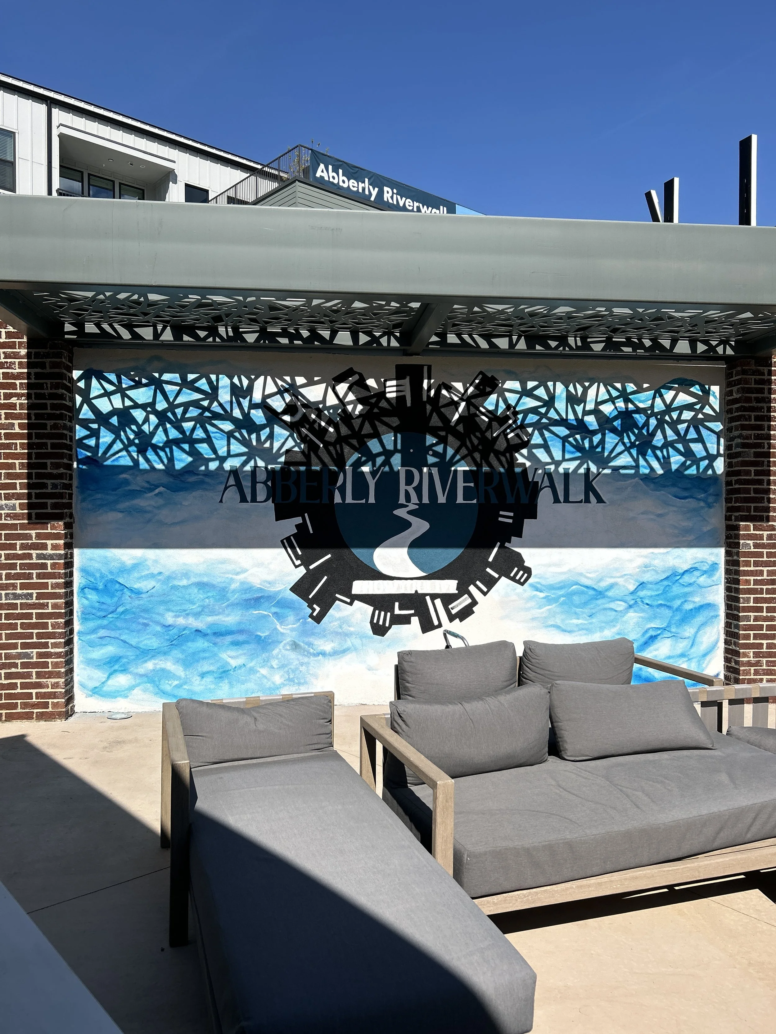 Exterior Patio Mural for  Abberly Riverwalk in Nashville Tennessee