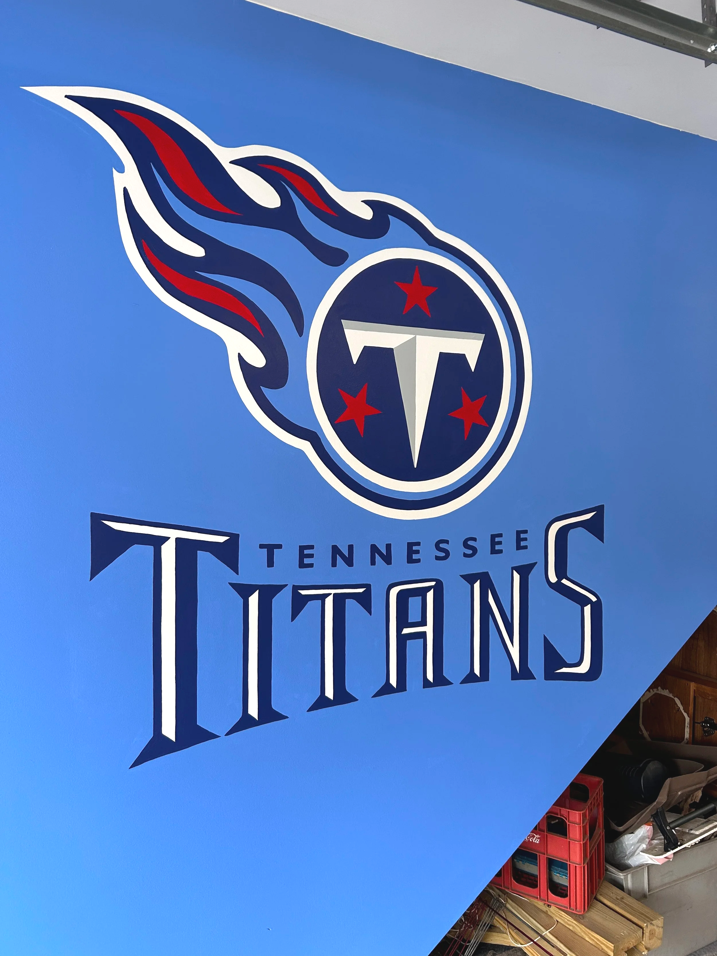 Tennessee Titans logo Garage wall mural, Cookeville Tennessee