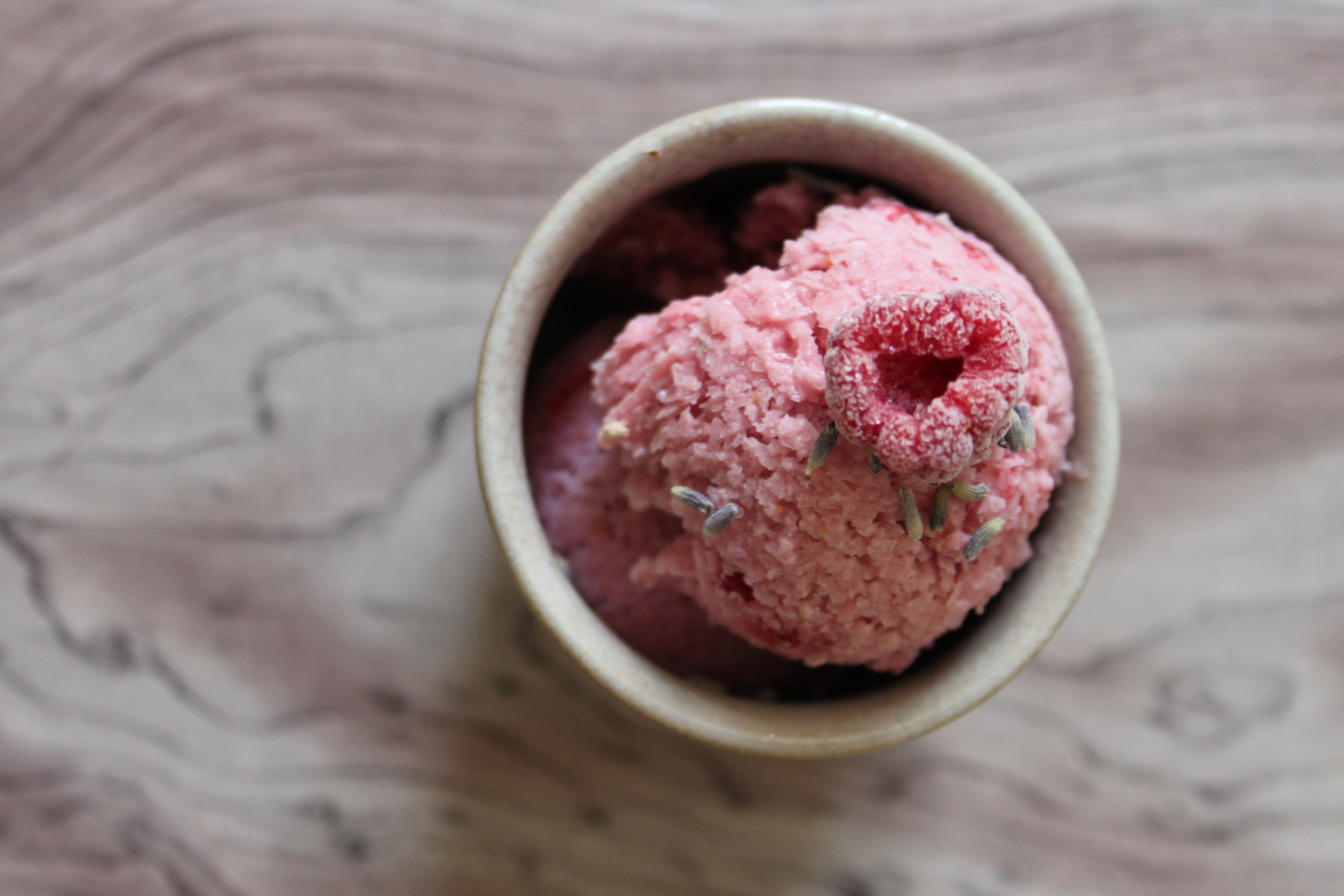 Raspberry Lavender Ice Cream
