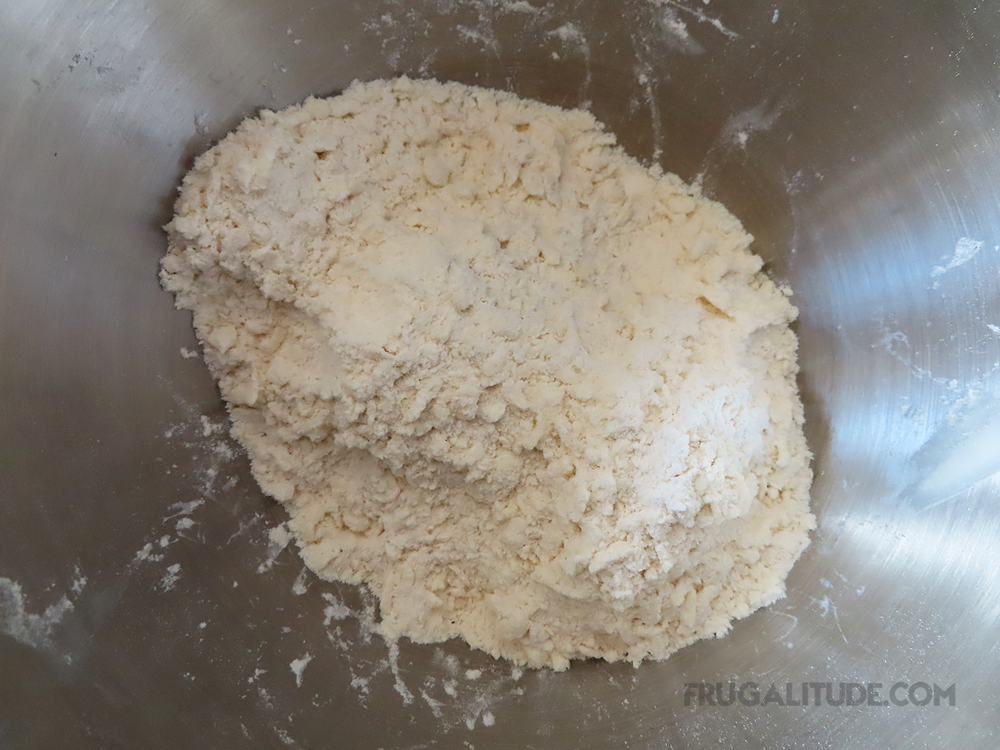 Butter incorporated into flour