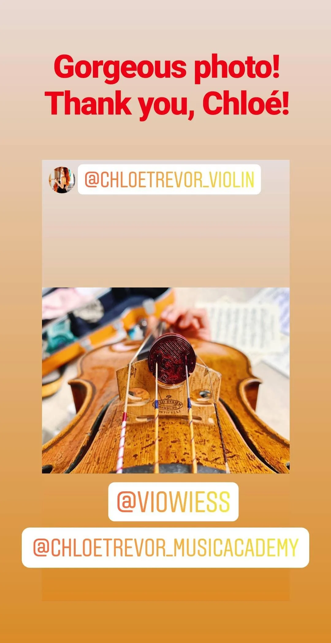 Chloé prefers a viola disc on her violin for a heavier pianissimo that pairs well with her instrument and powerful play style!